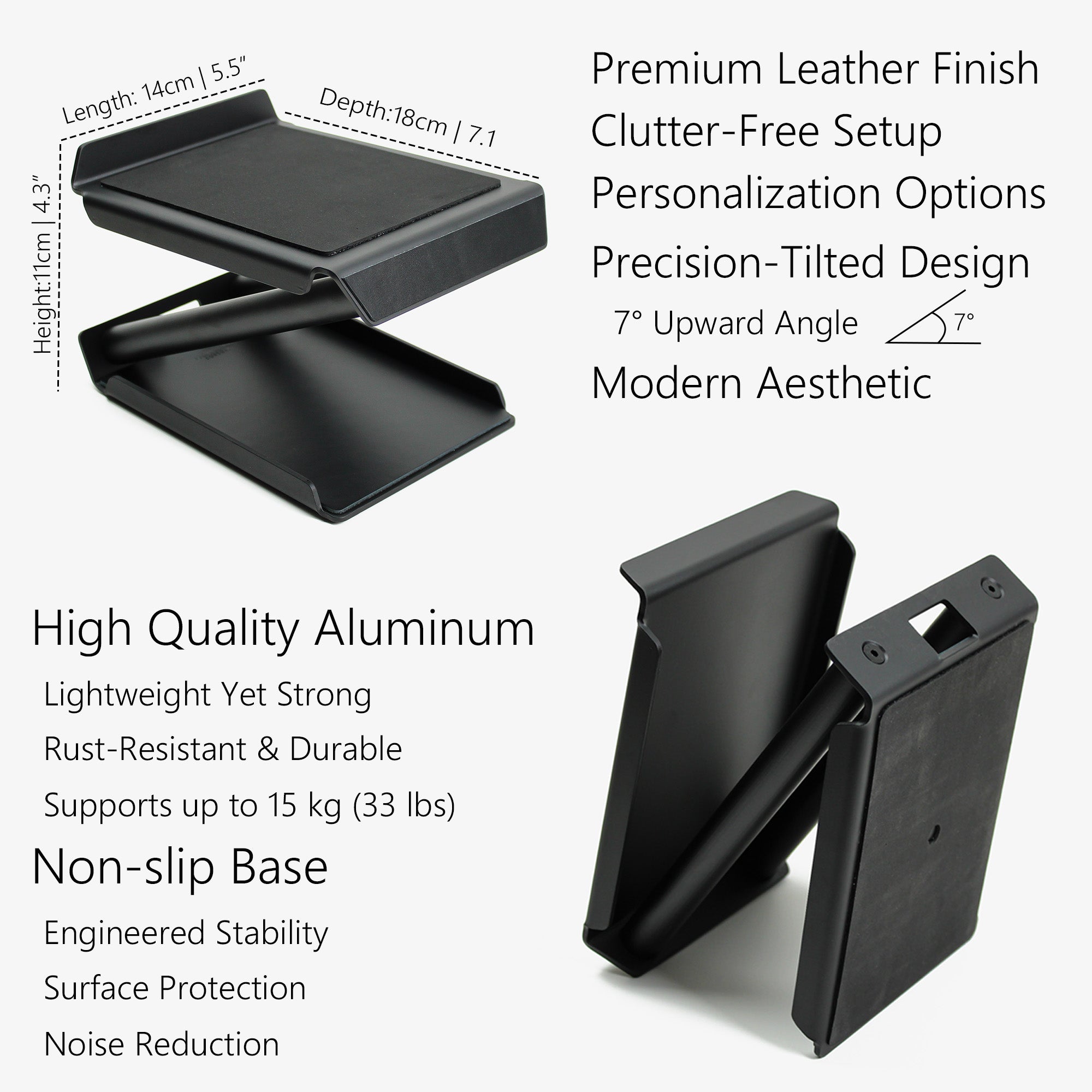Metal & Leather Speaker Stand desk