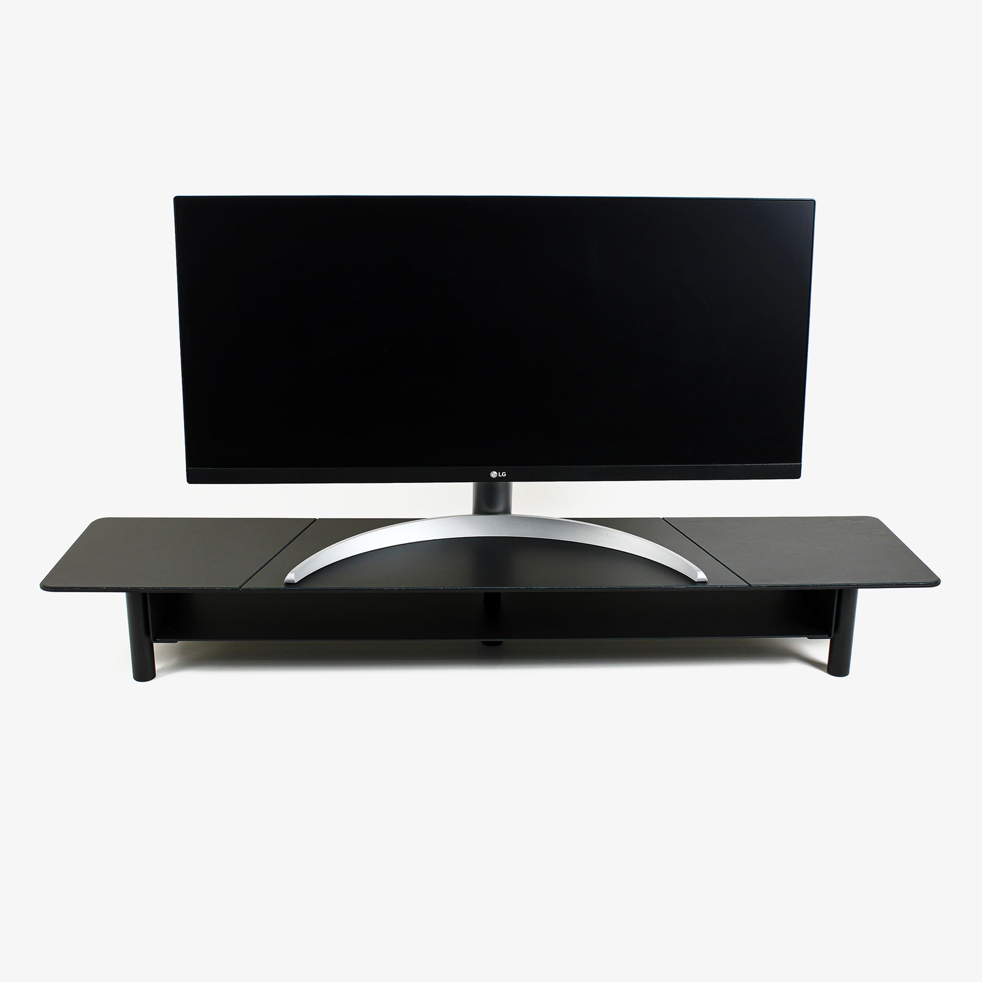 Black Desk Monitor Shelf Dual Monitor Stand