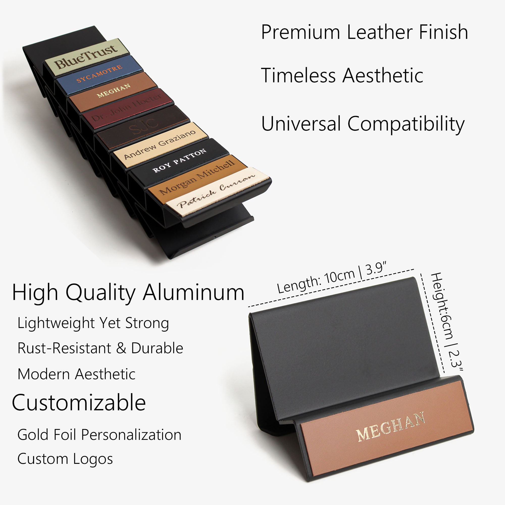 Luxury Business Card Holder with leather overlay