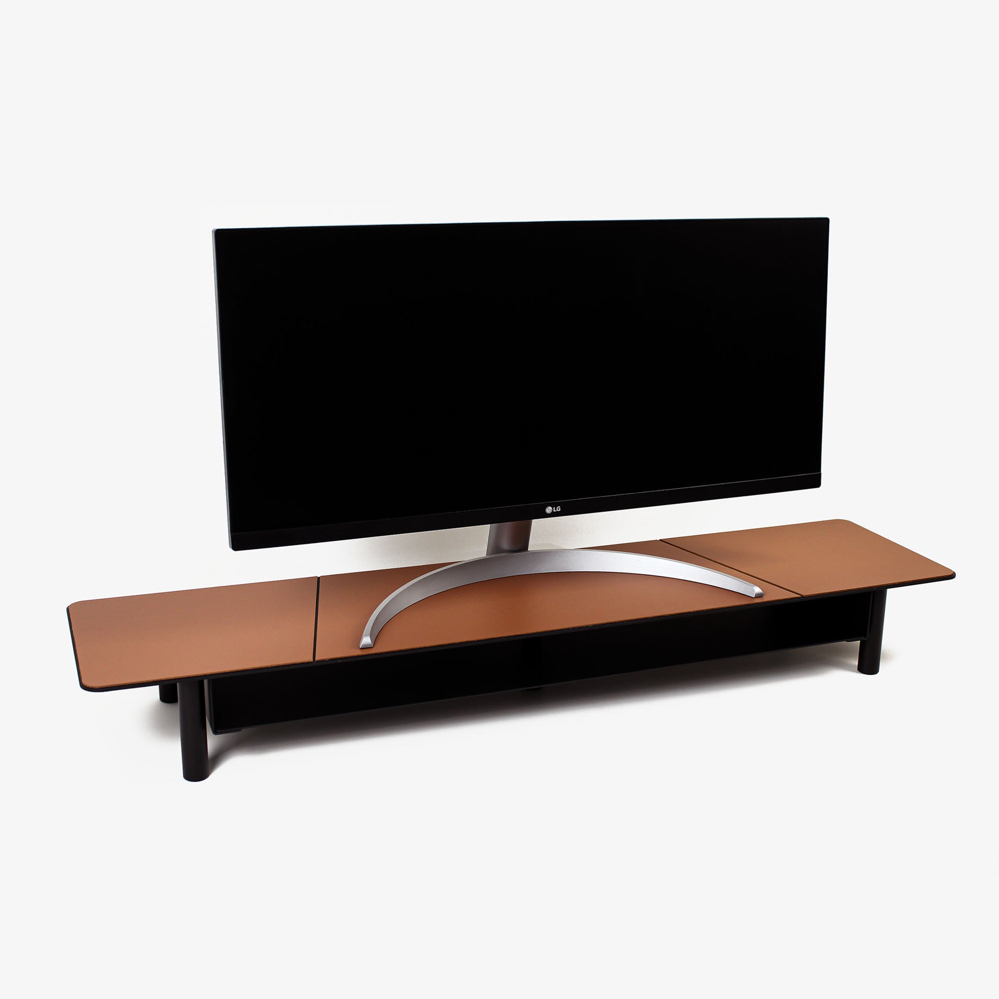 Monitor Stand with Leather Overlay