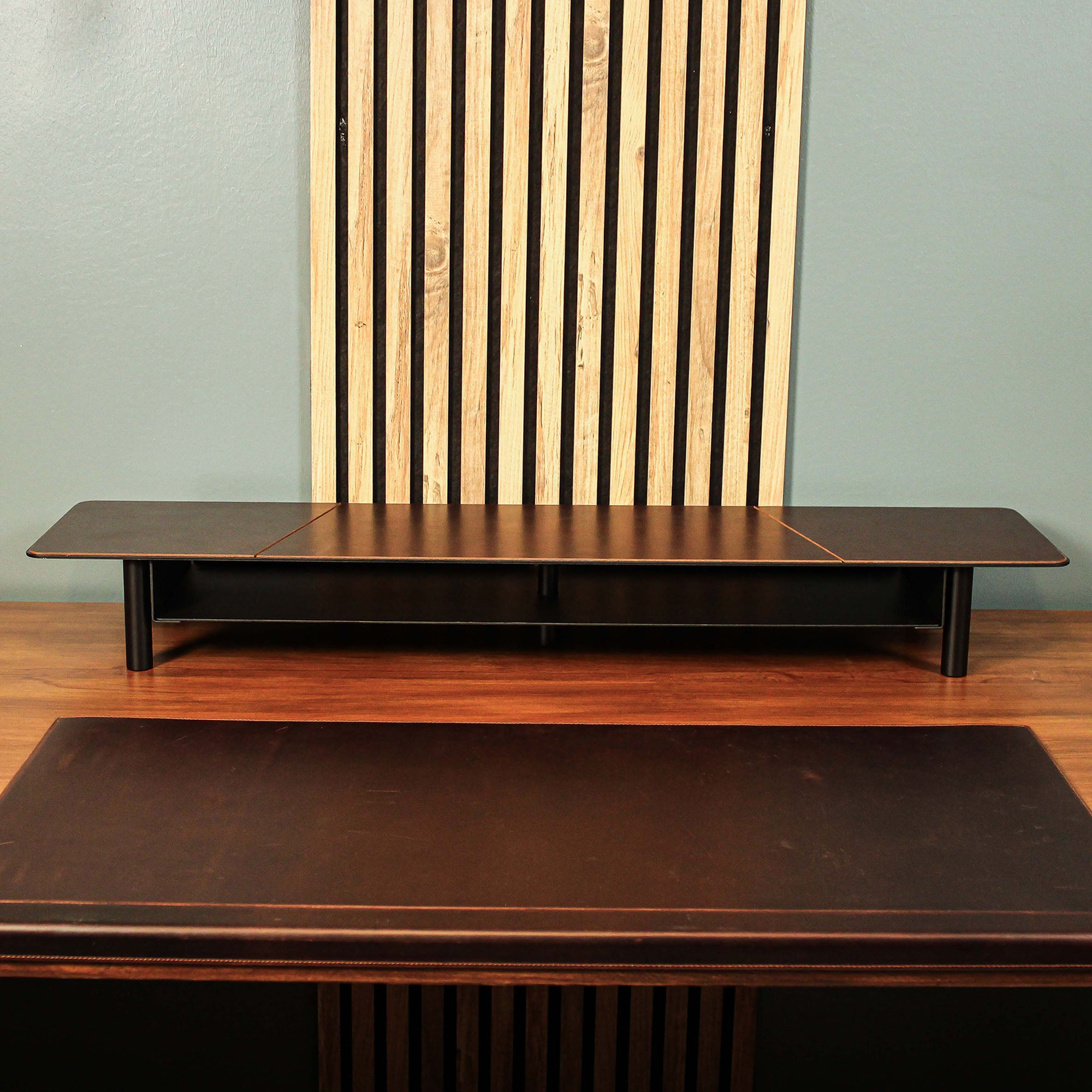 Brown Metal Monitor Stand office desk shelf organizer