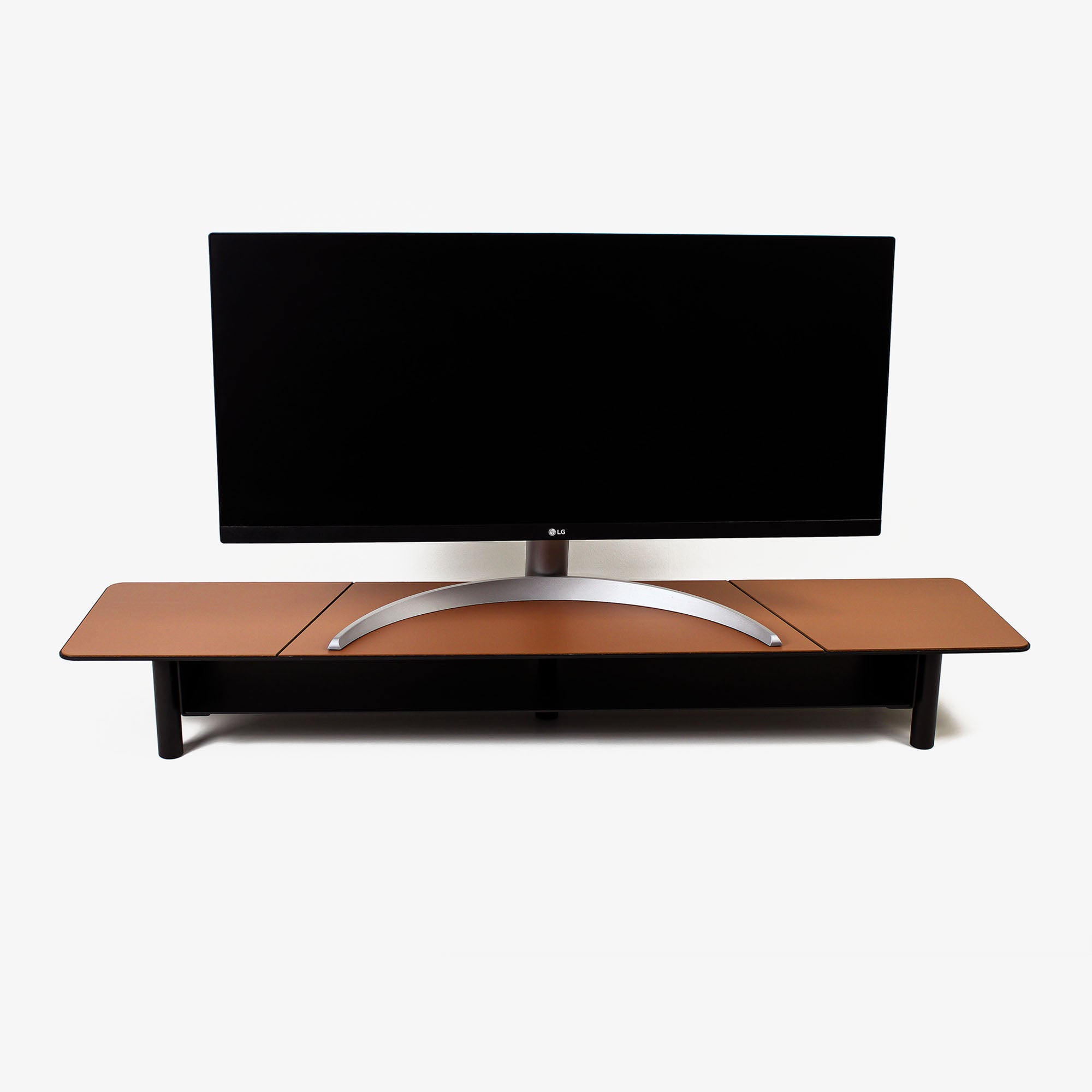 Dual Monitor Stand office desk shelf organizer