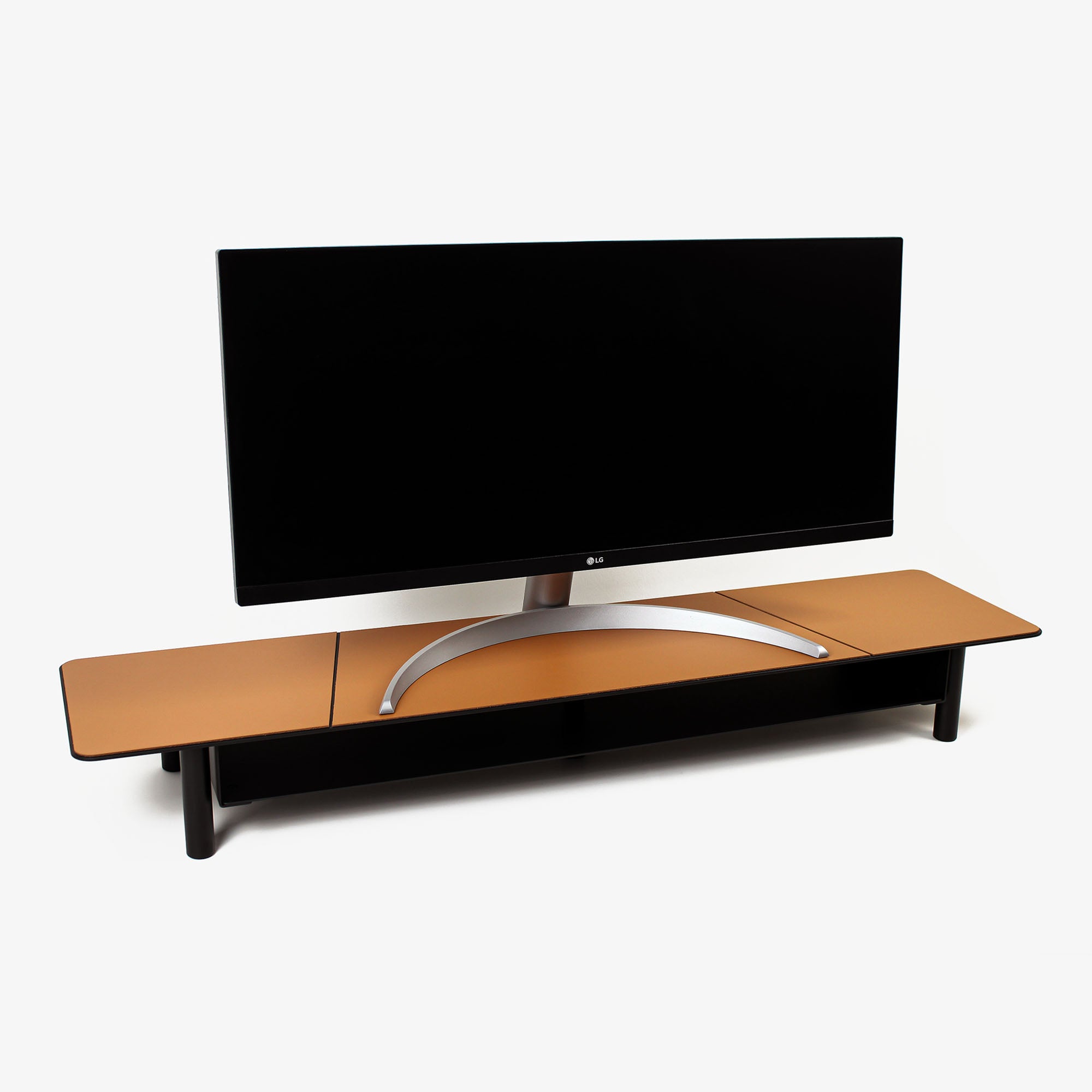 Monitor Stand with Leather Overlay