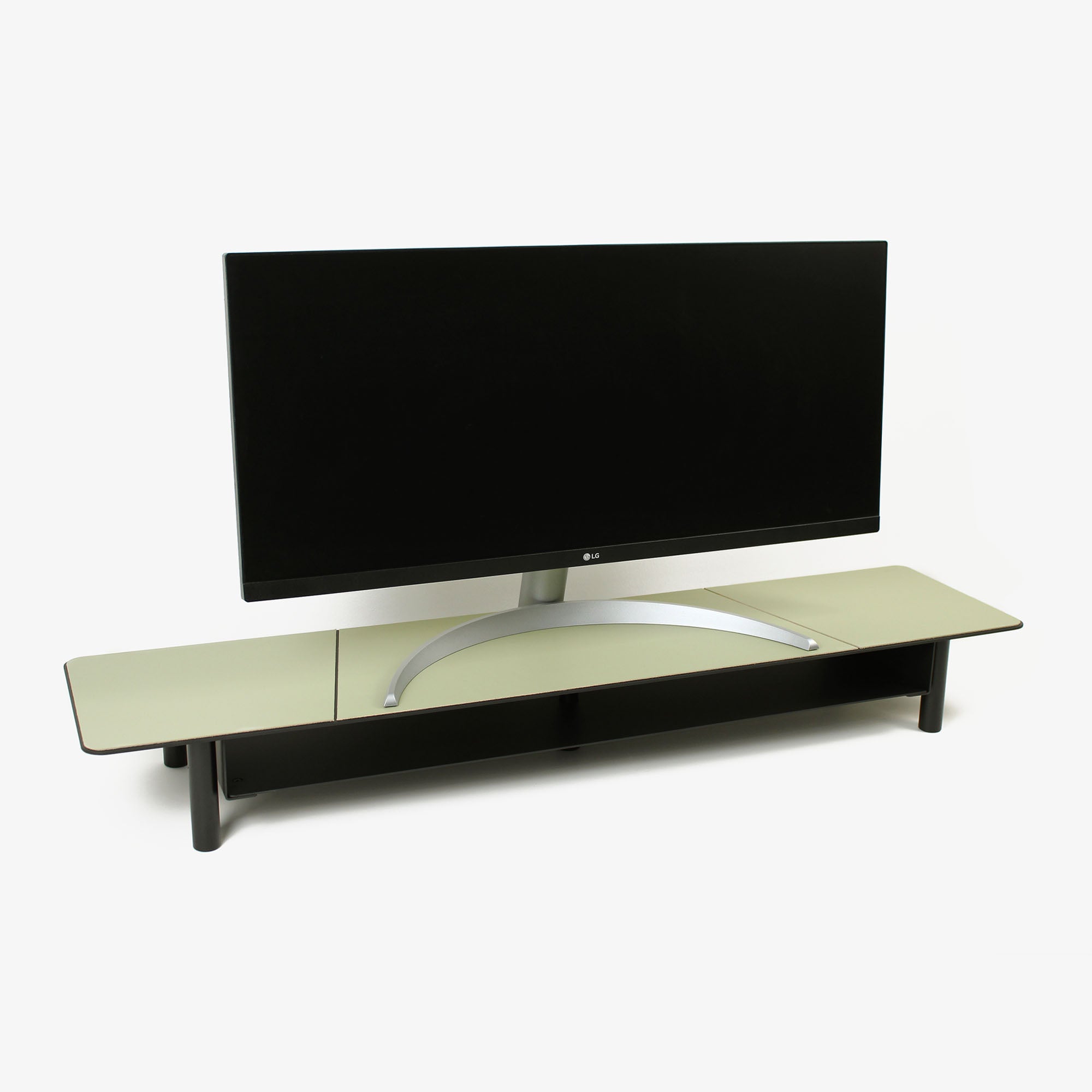 Monitor Stand with Leather Overlay