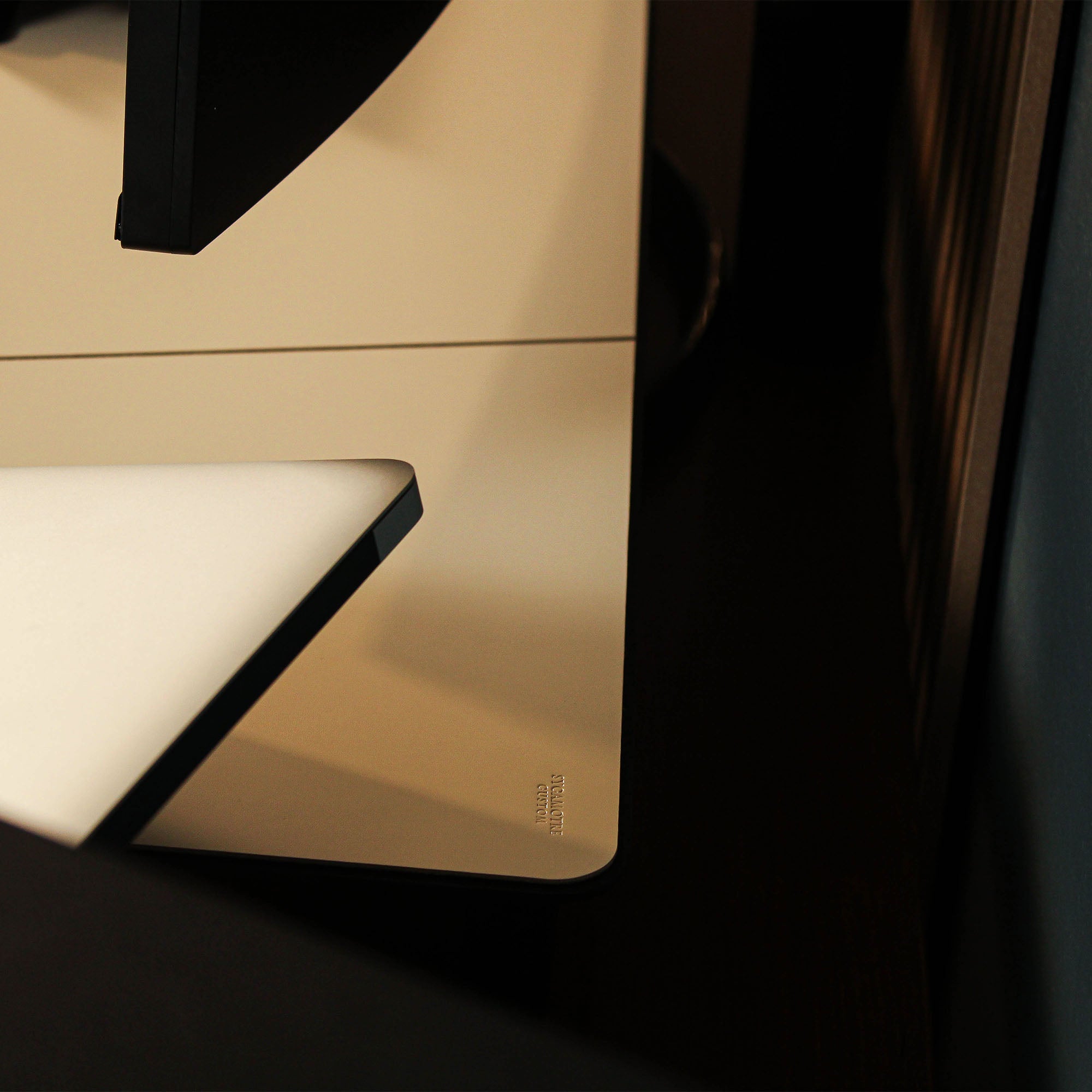 White Dual Desk Monitor Shelf