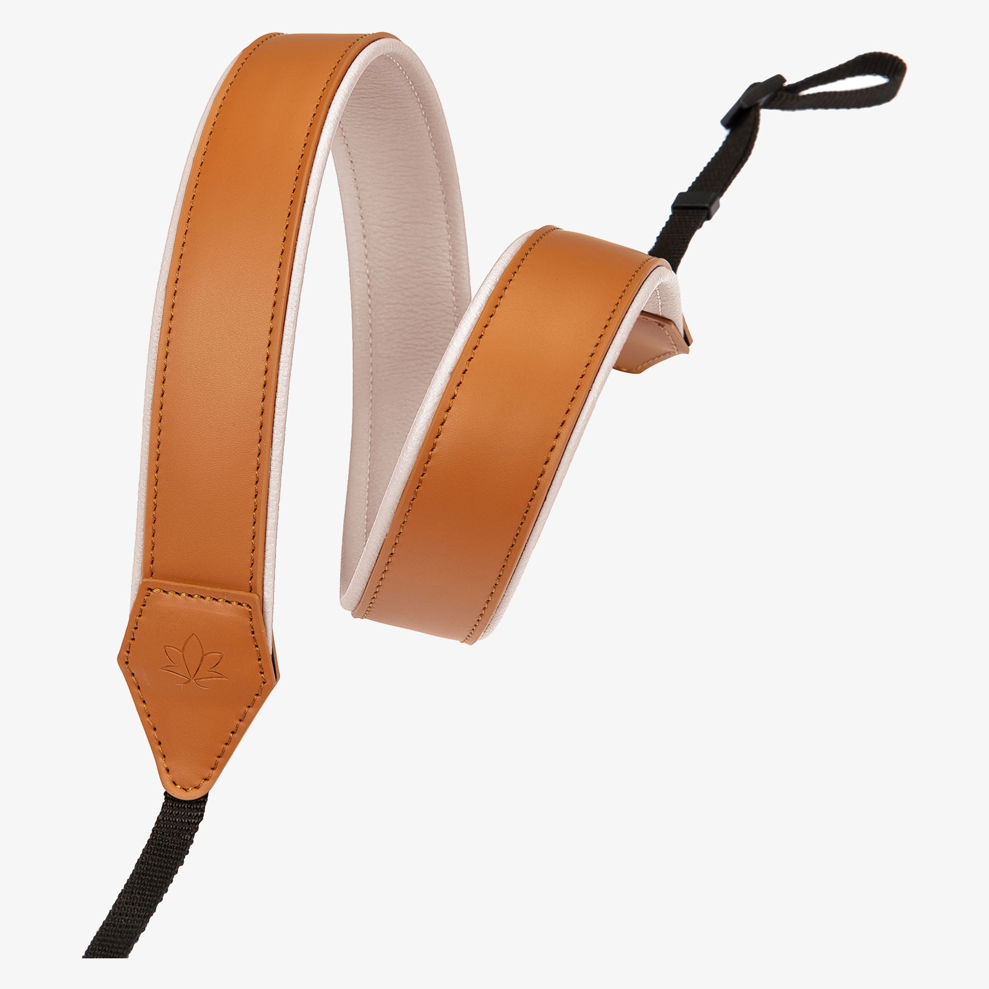 Brown Personalized Leather Camera Strap With Comfortable padded and adjustable design