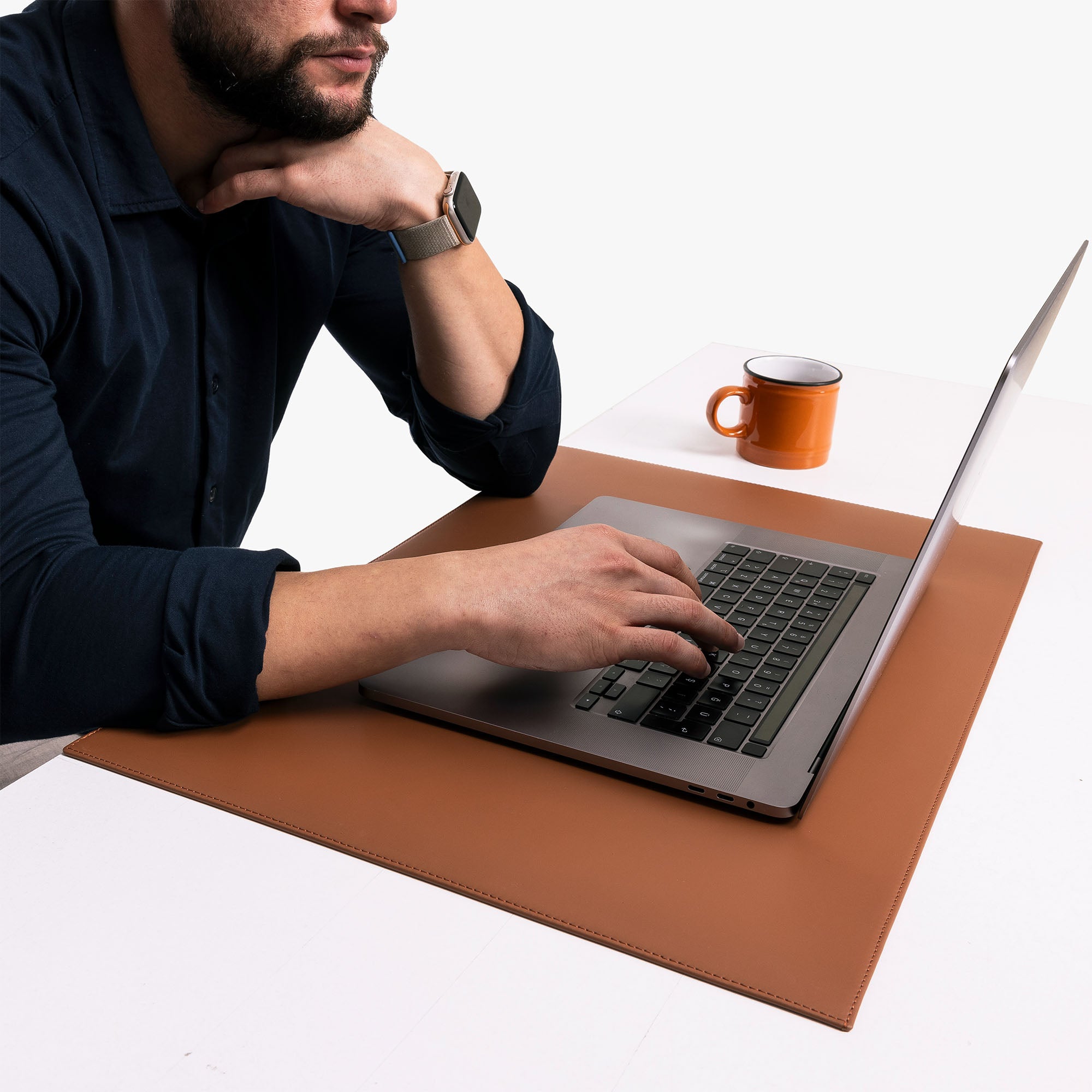 Borwn Leather desk mat customization
