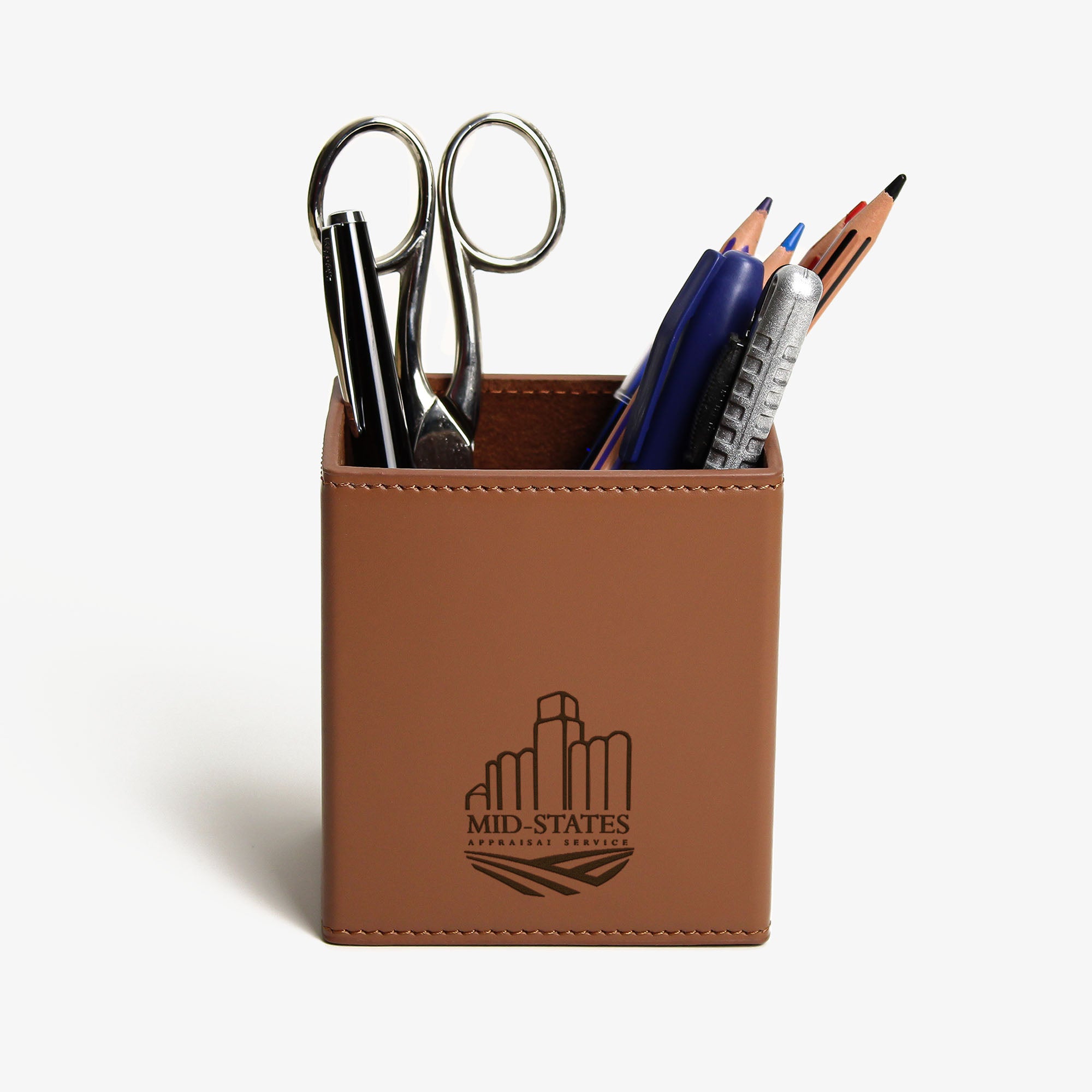 Luxury Leather Pencil Cup Holder