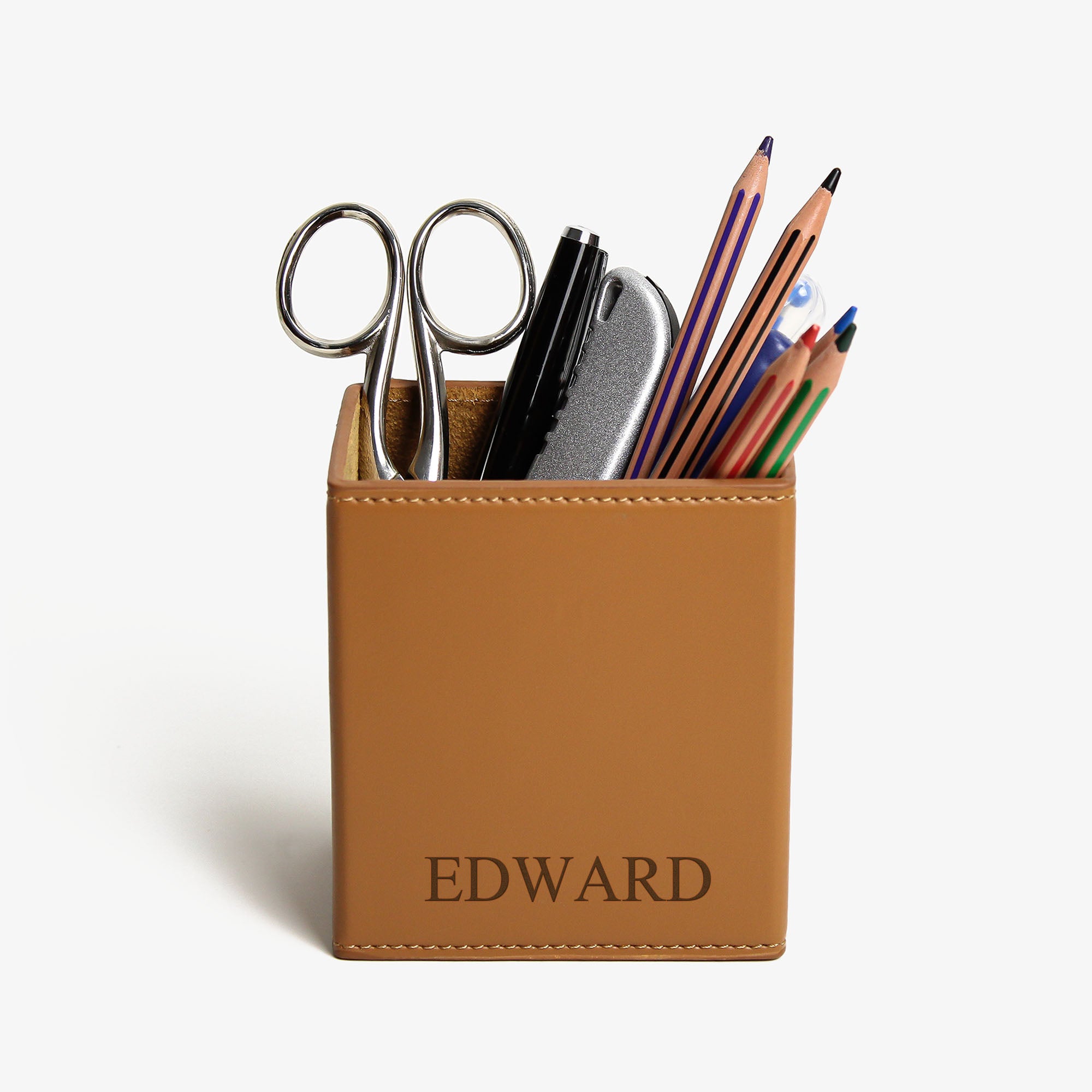 Luxury Leather Pencil Cup Holder