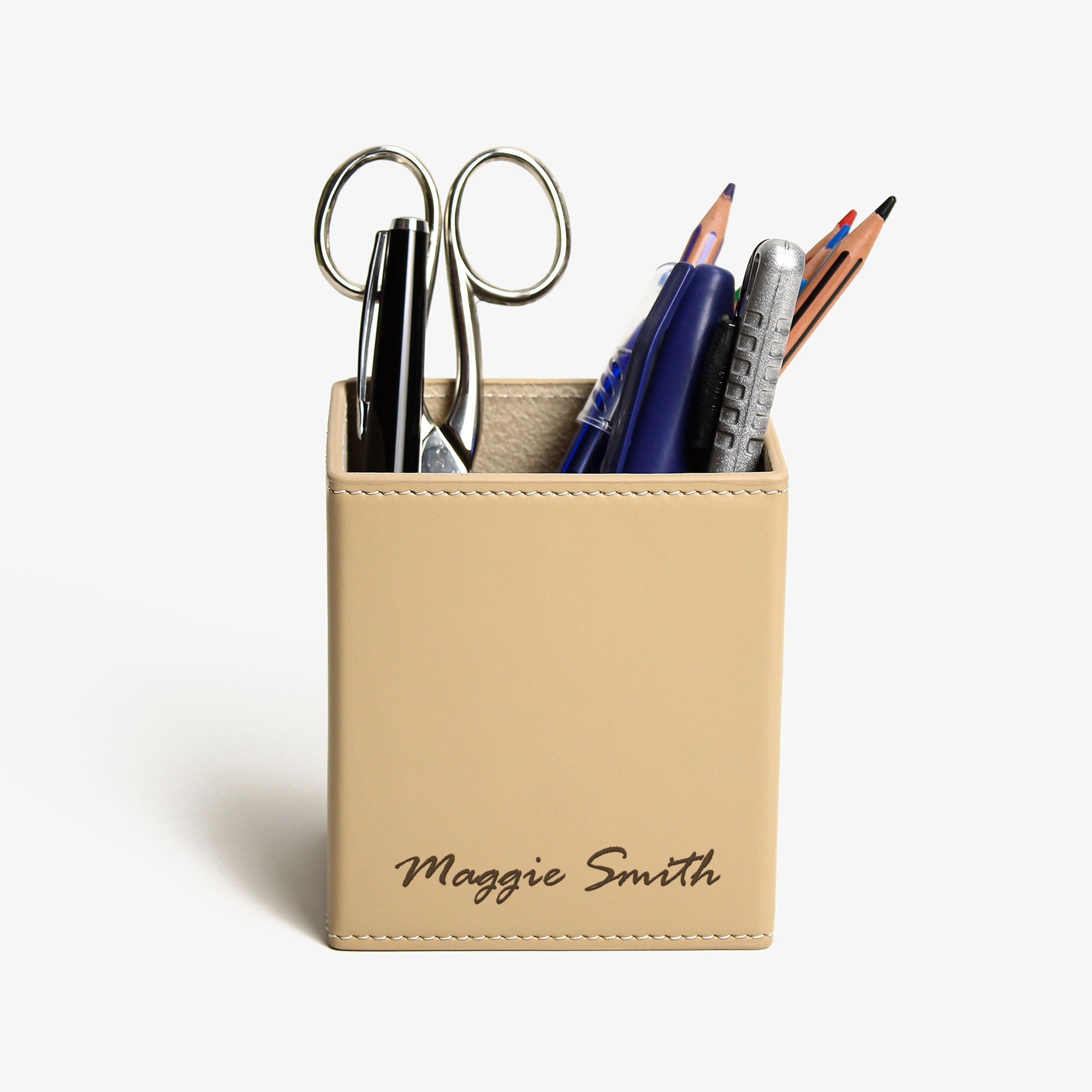 Premium Leather Pencil Cup Holder