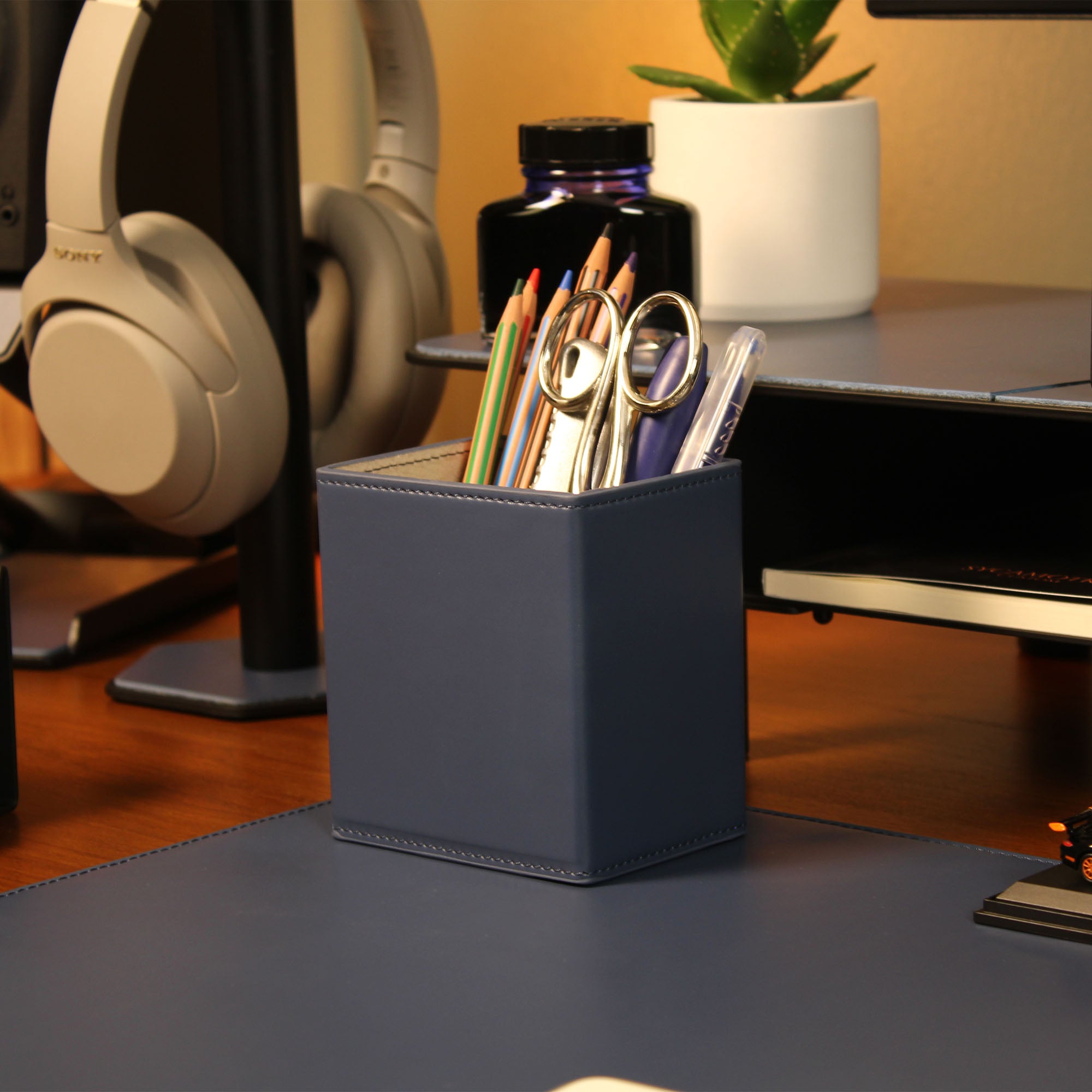 Leather Pencil Cup Holder