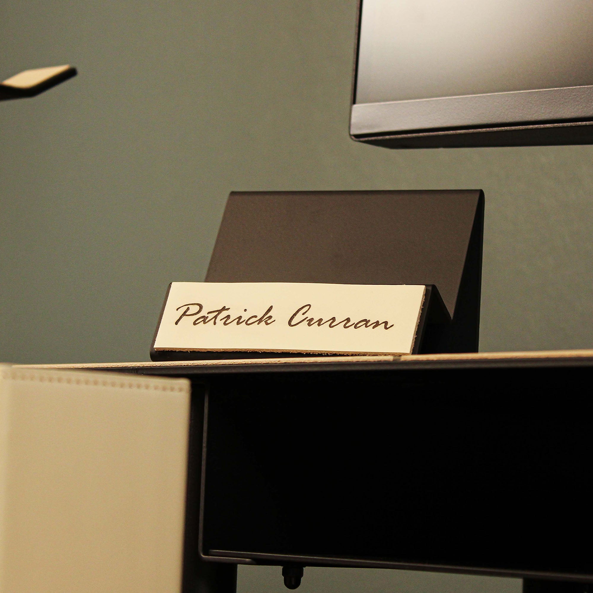 Premium Business Card Holder with leather overlay