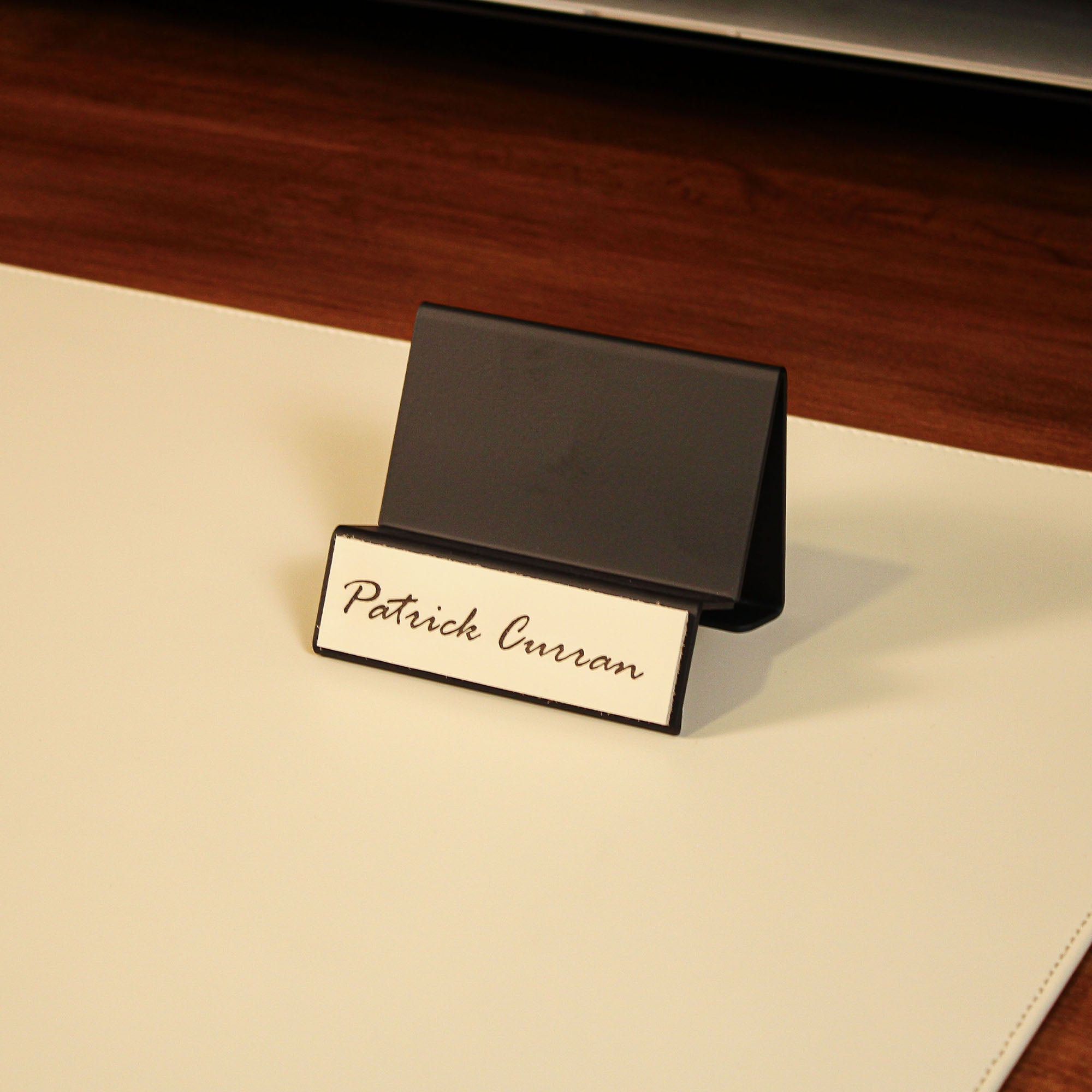 Premium Business Card Holder with leather overlay
