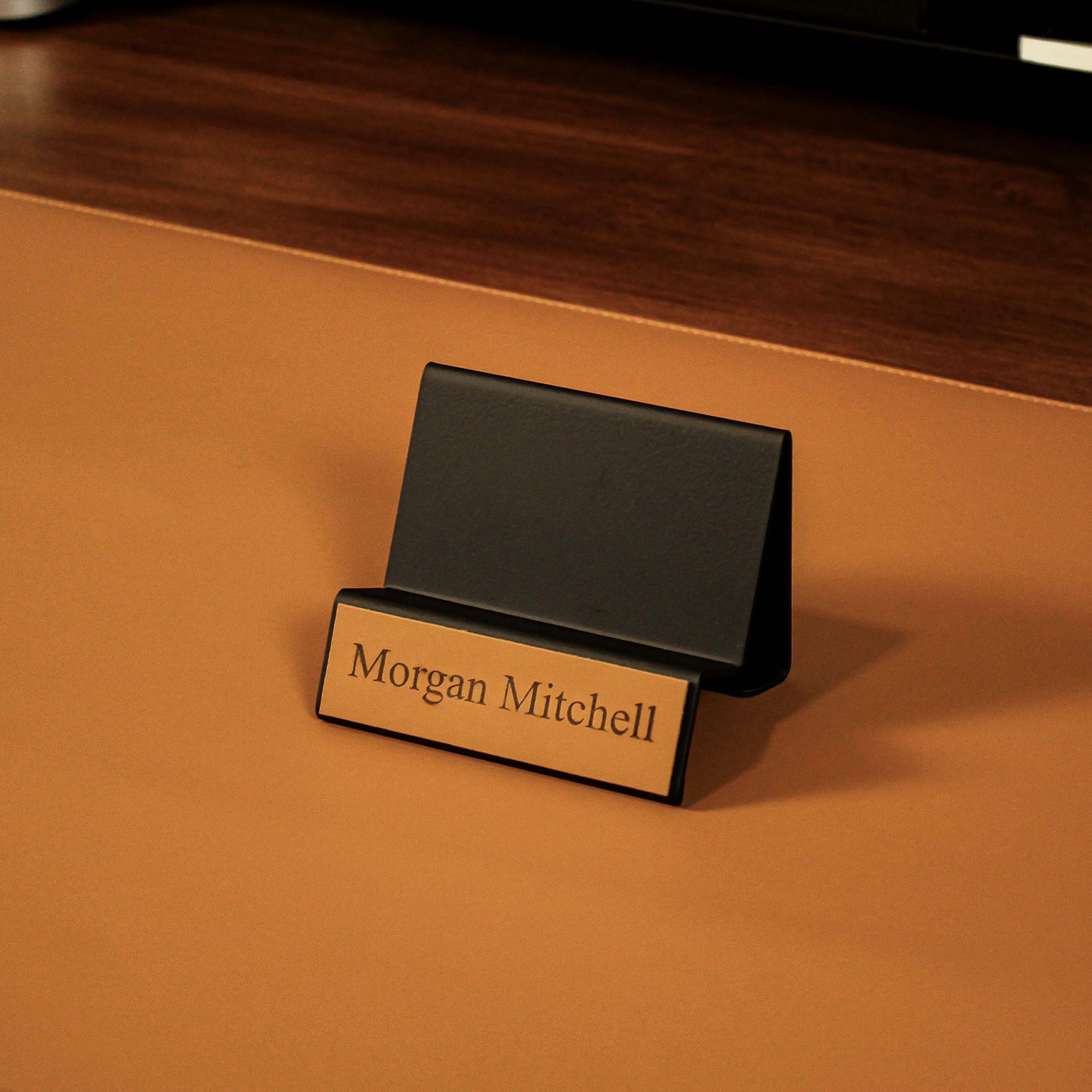 Luxury Business Card Holder with leather overlay