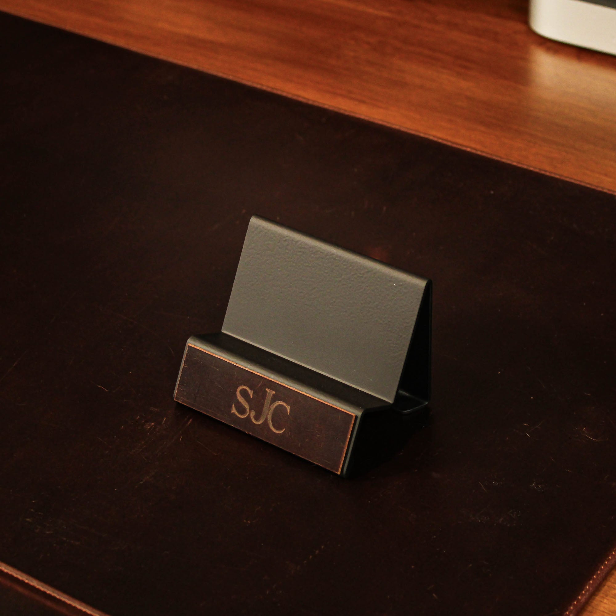 Luxury Business Card Holder with leather overlay