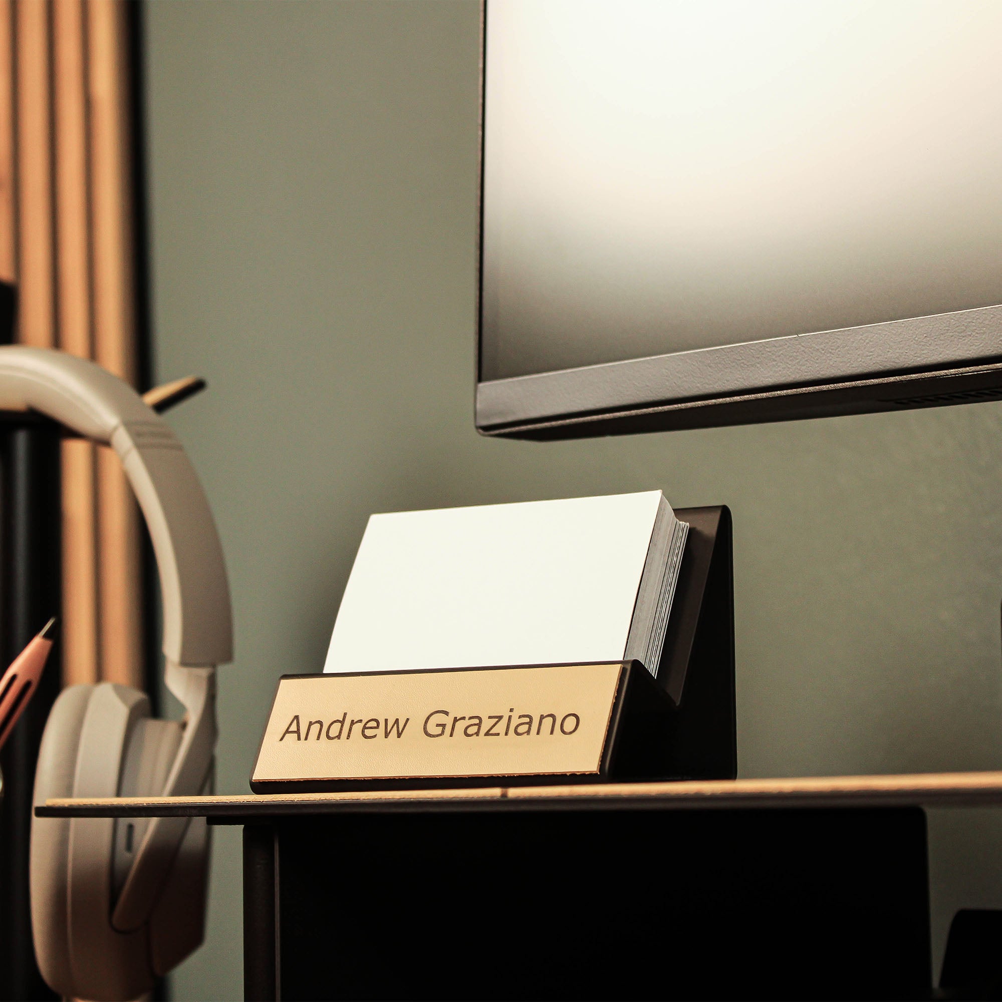 Luxury Business Card Holder with leather overlay