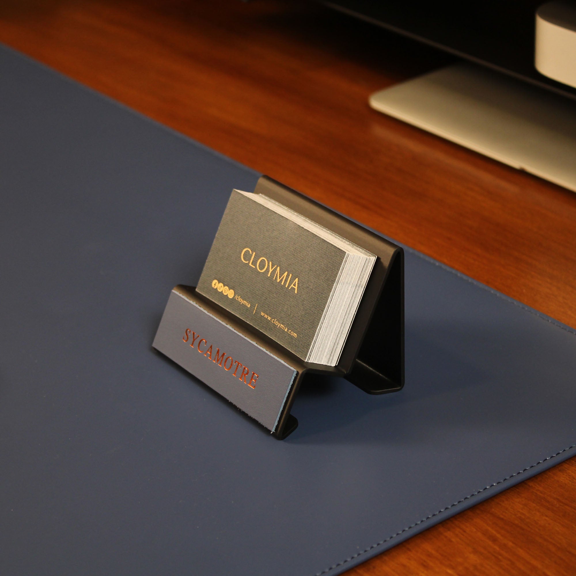 Best Business Card Holder with leather overlay