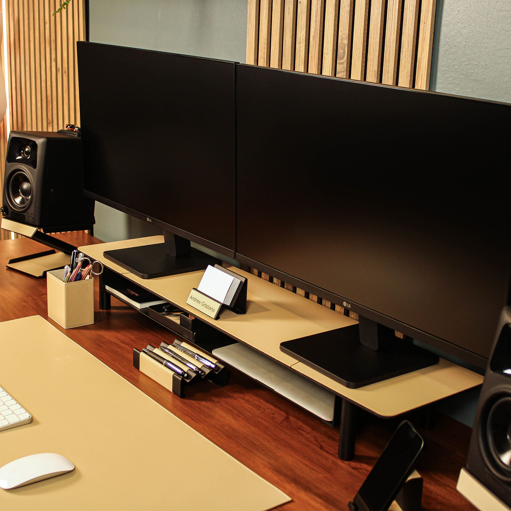 Minimalist Monitor Stand Luxury office desk organizer