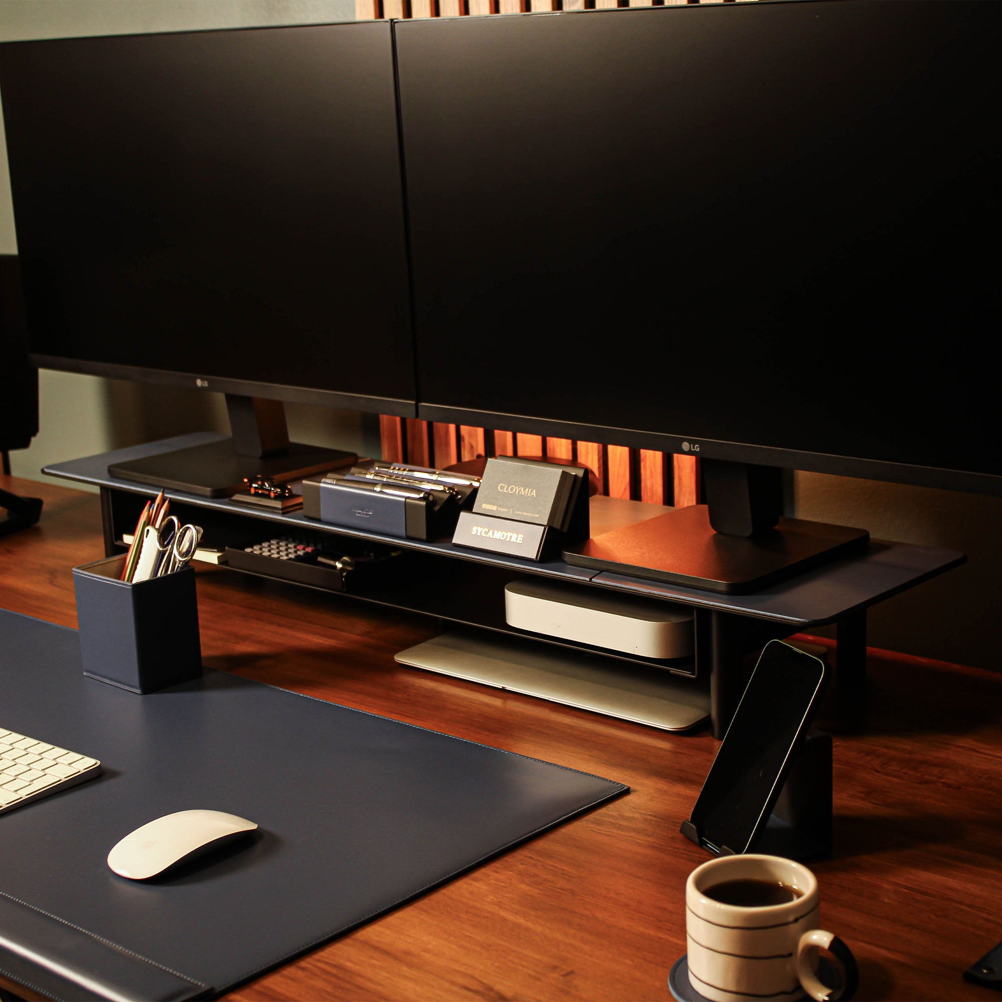 Luxury Office Monitor Stand minimalist desk organizer