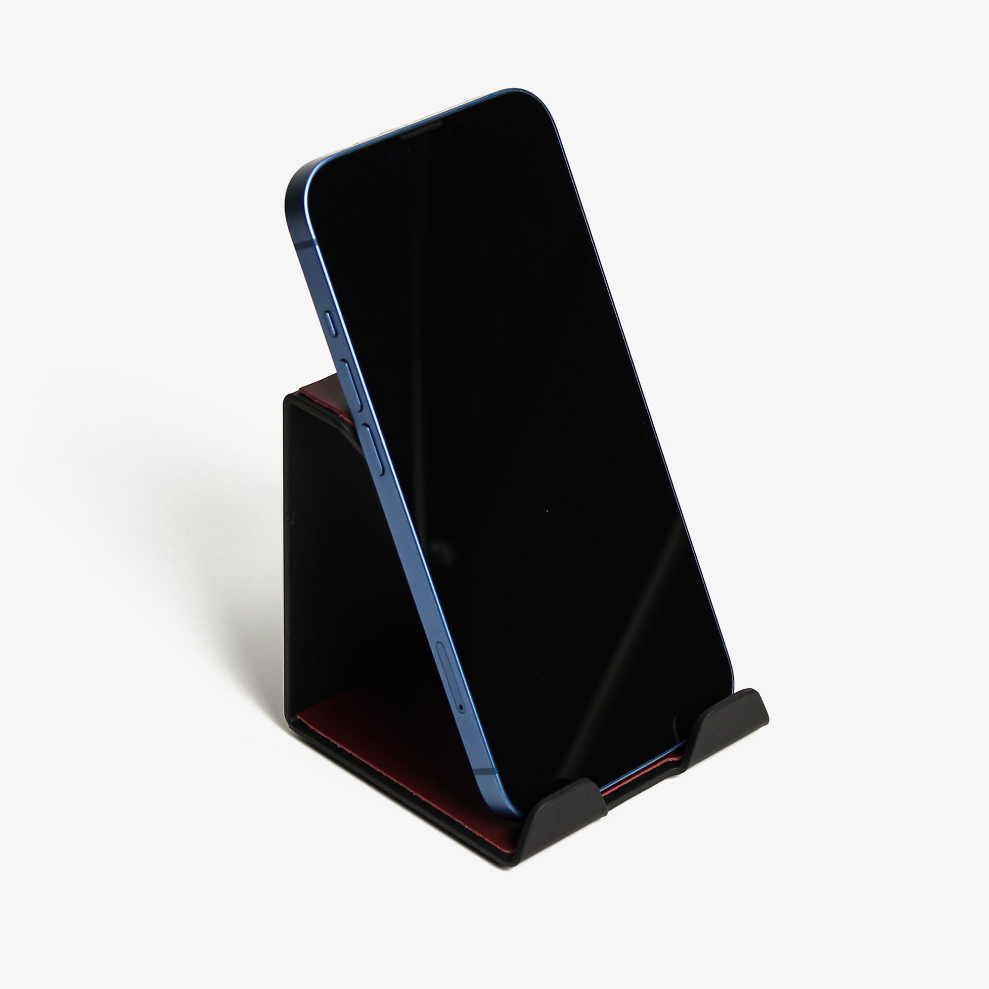 Metal Mobile Phone Stand with leather overlay