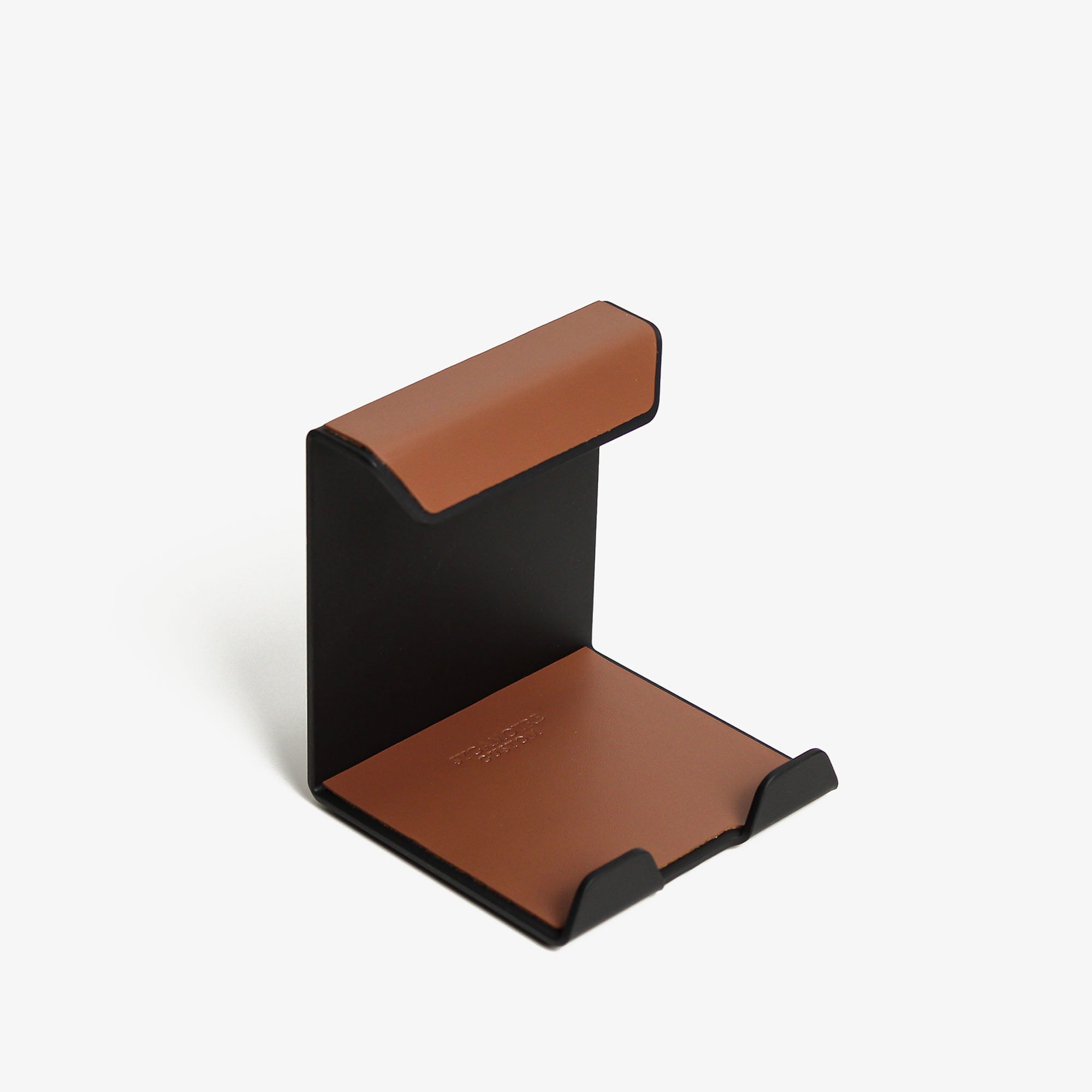 Metal Mobile Phone Stand with leather overlay