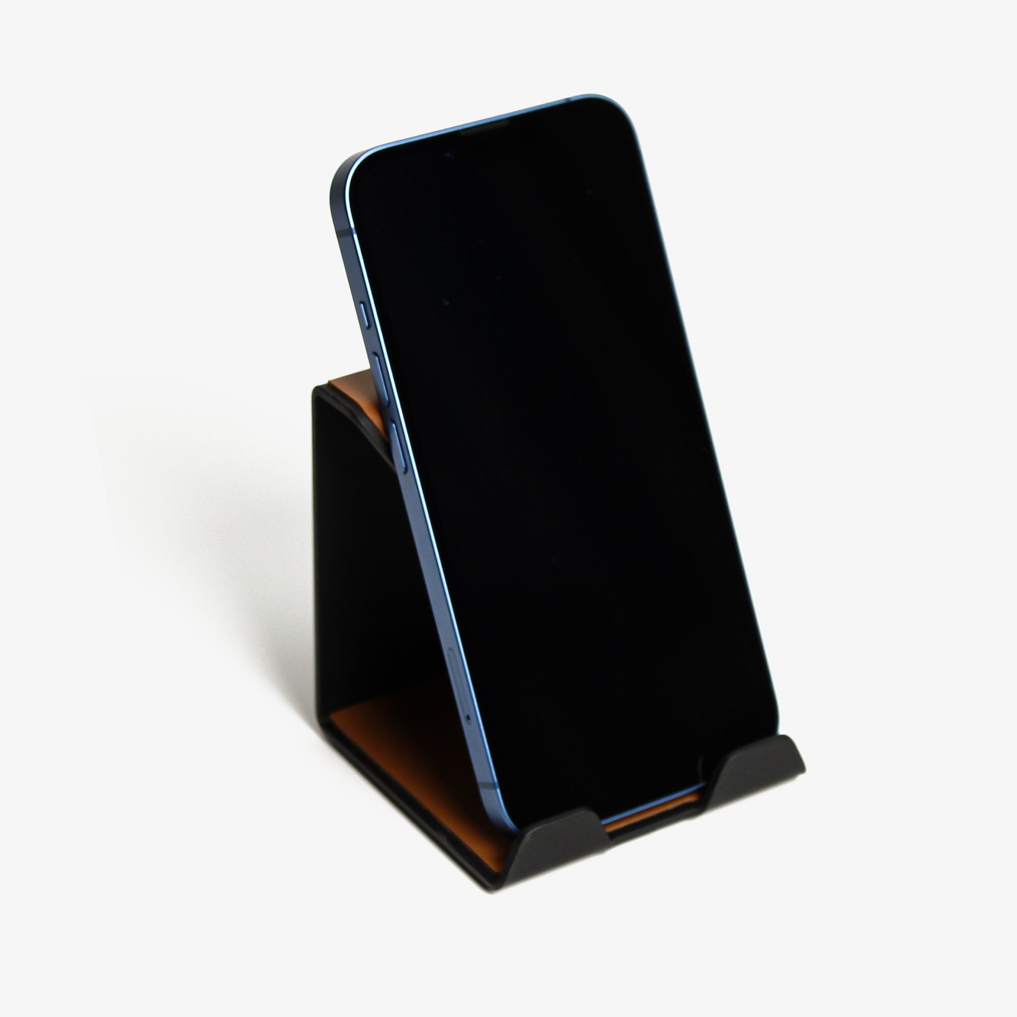 Metal Mobile Phone Stand with leather overlay