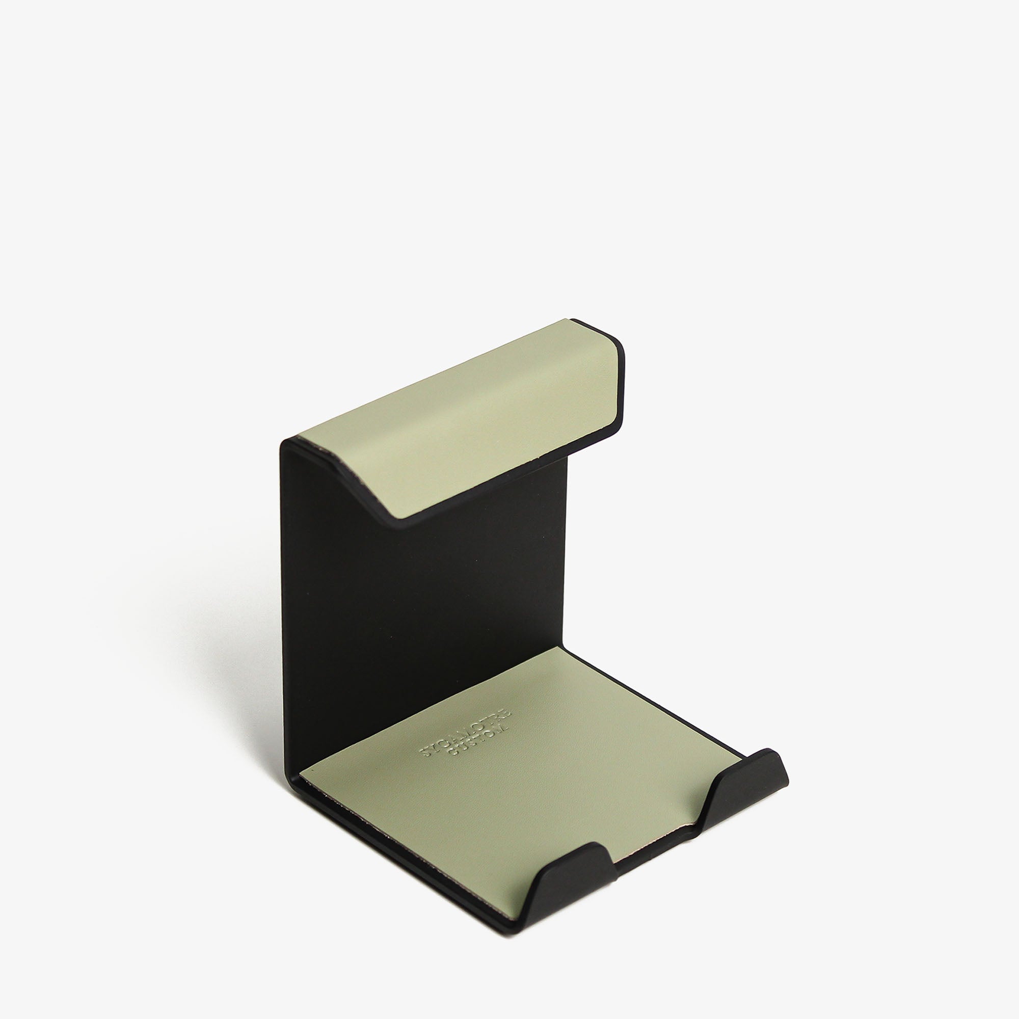 Premium Mobile Phone Stand with leather overlay #color_sage-green
