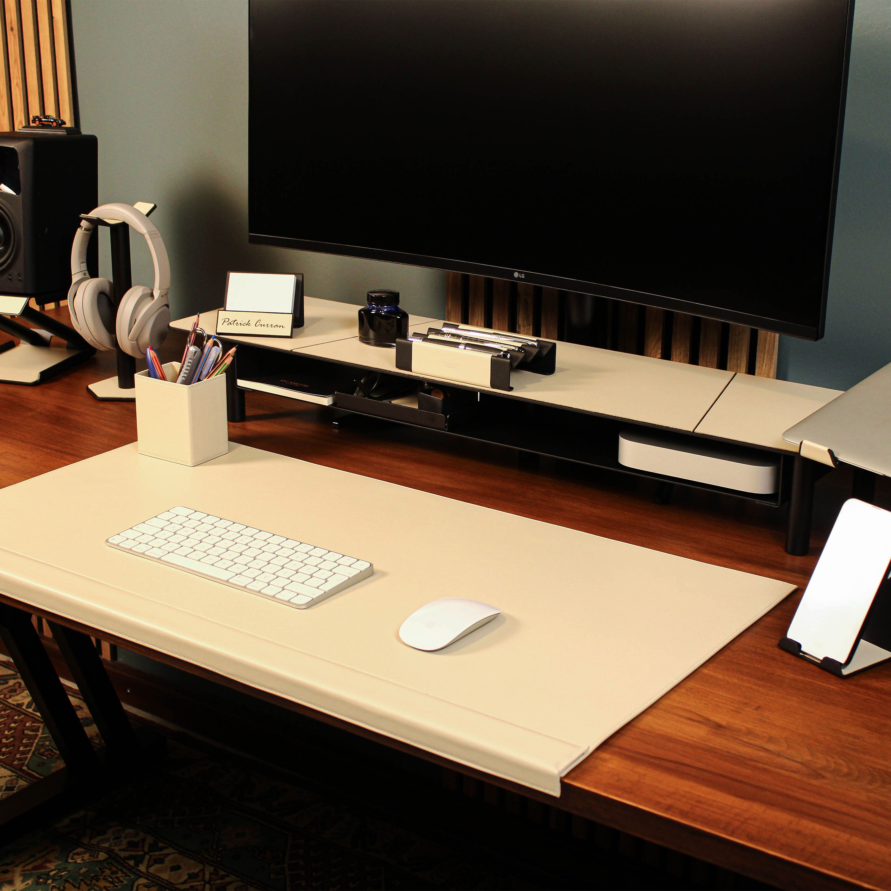 Premium Business Card Holder with leather overlay