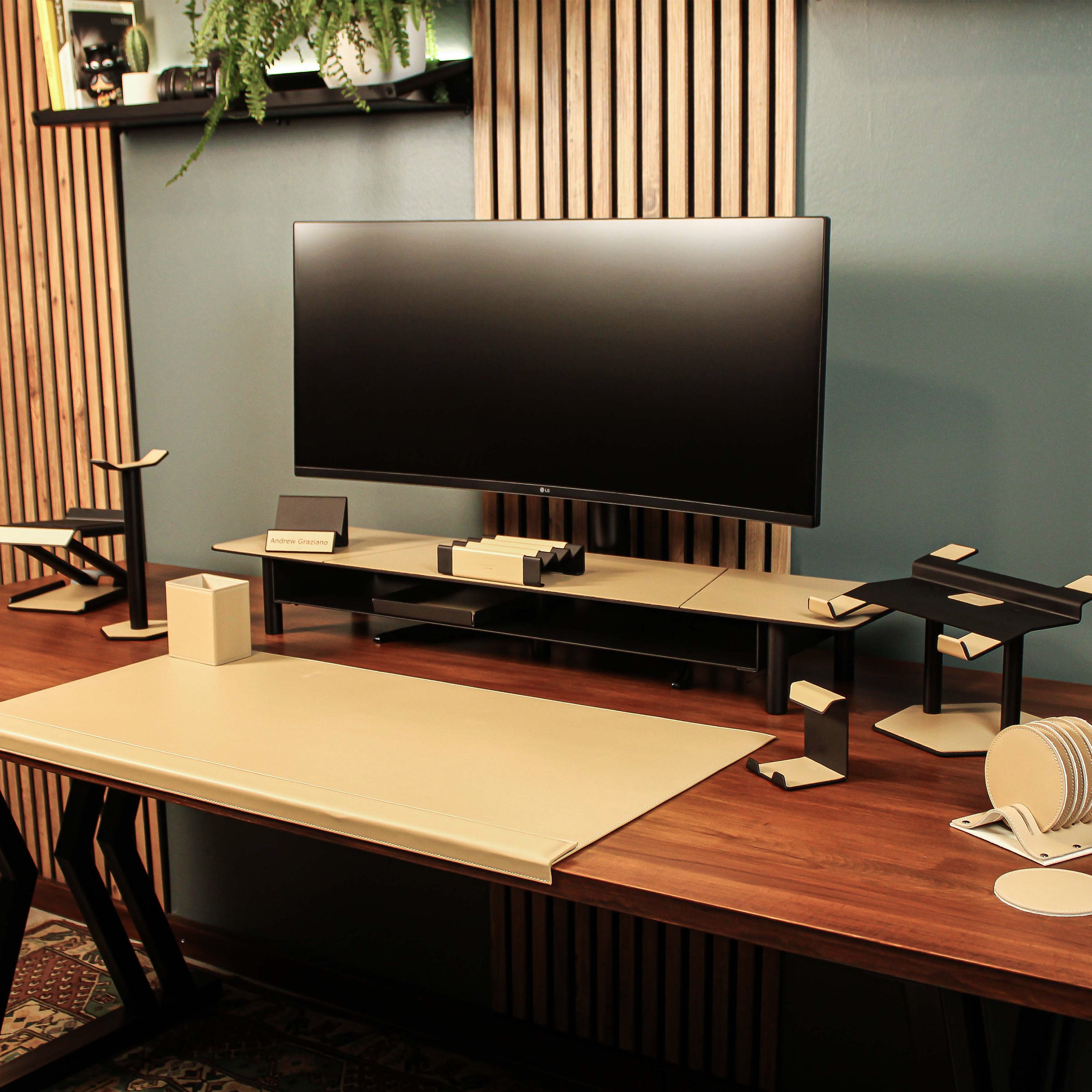 Minimalist Monitor Stand Luxury office desk organizer