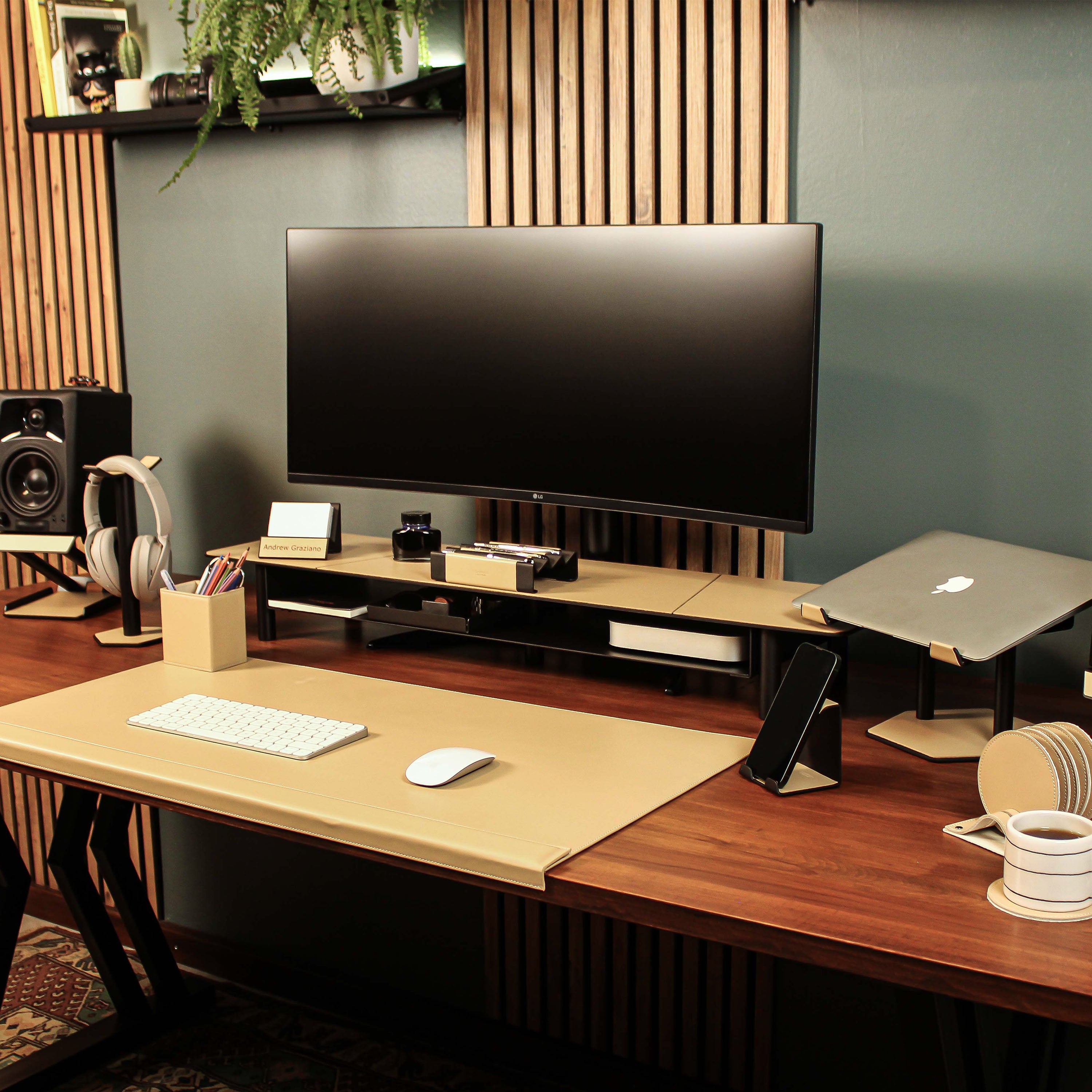 Minimalist Monitor Stand Luxury office desk organizer