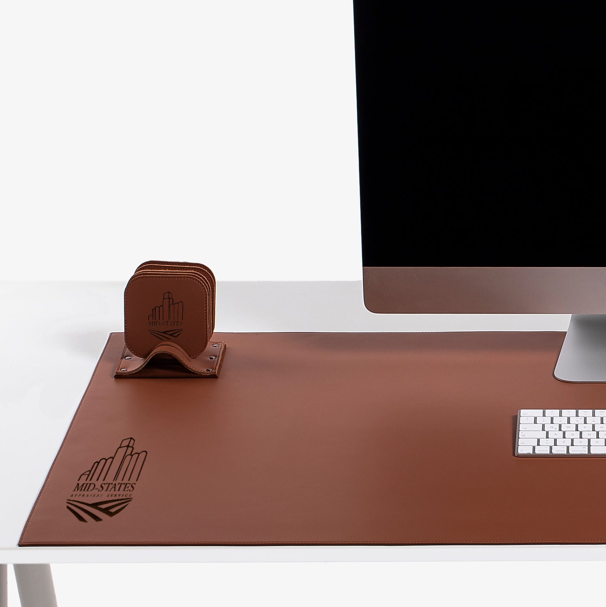 Personalized Brown Mouse pad with wrist support under magic mouse