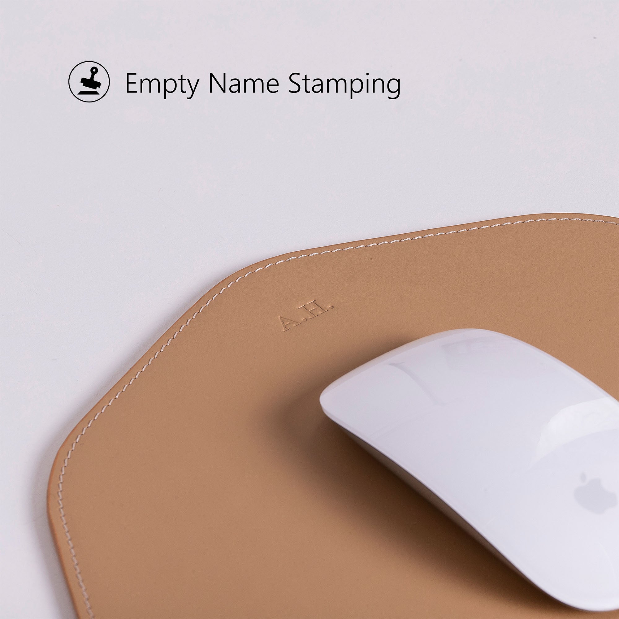 Personalized beige Mouse pad with wrist support under magic mouse