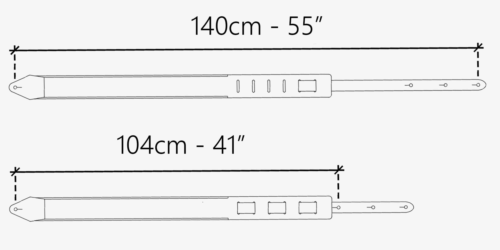 Guitar strap length description 140 cm - 55 "
