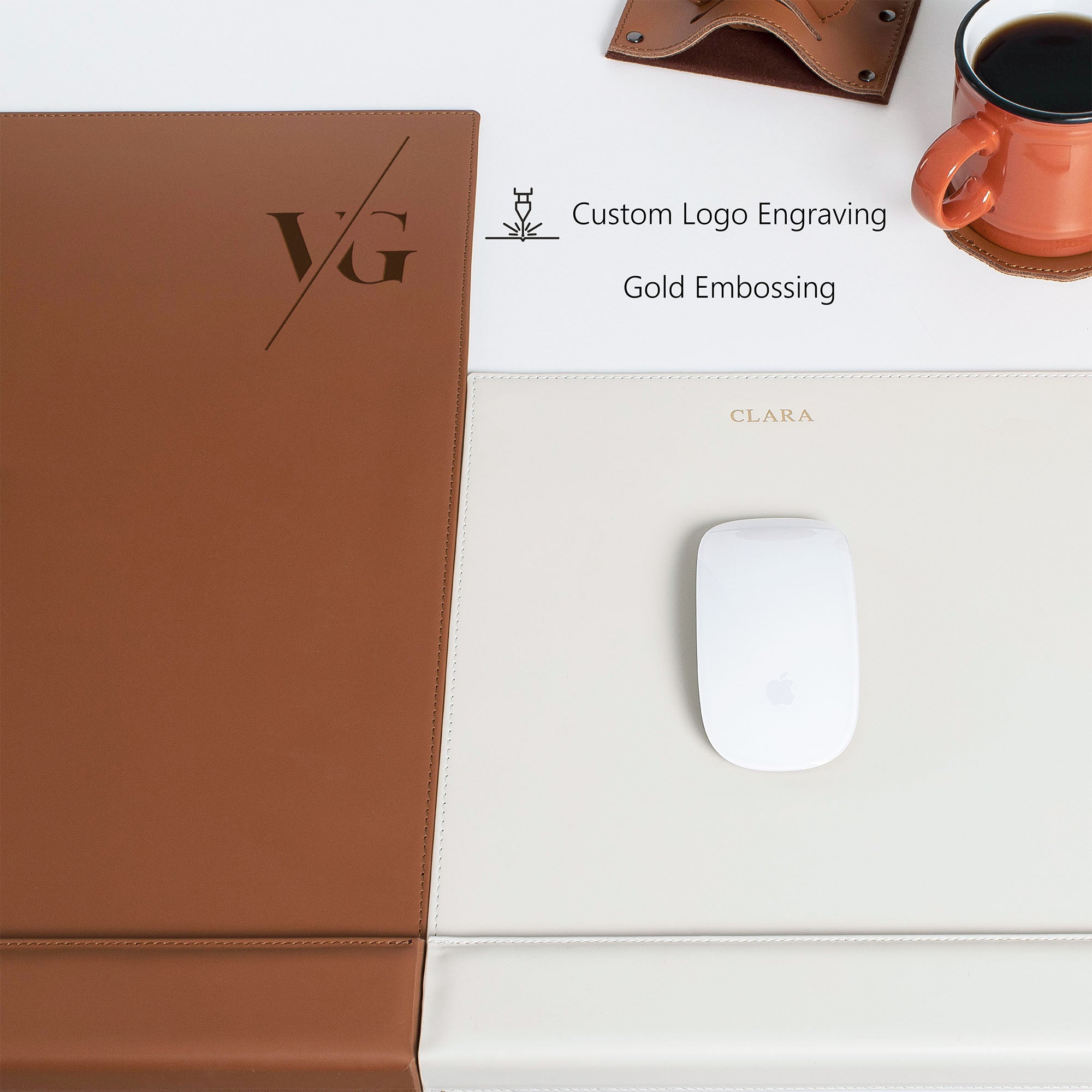 desk mat with edge protector on the desk