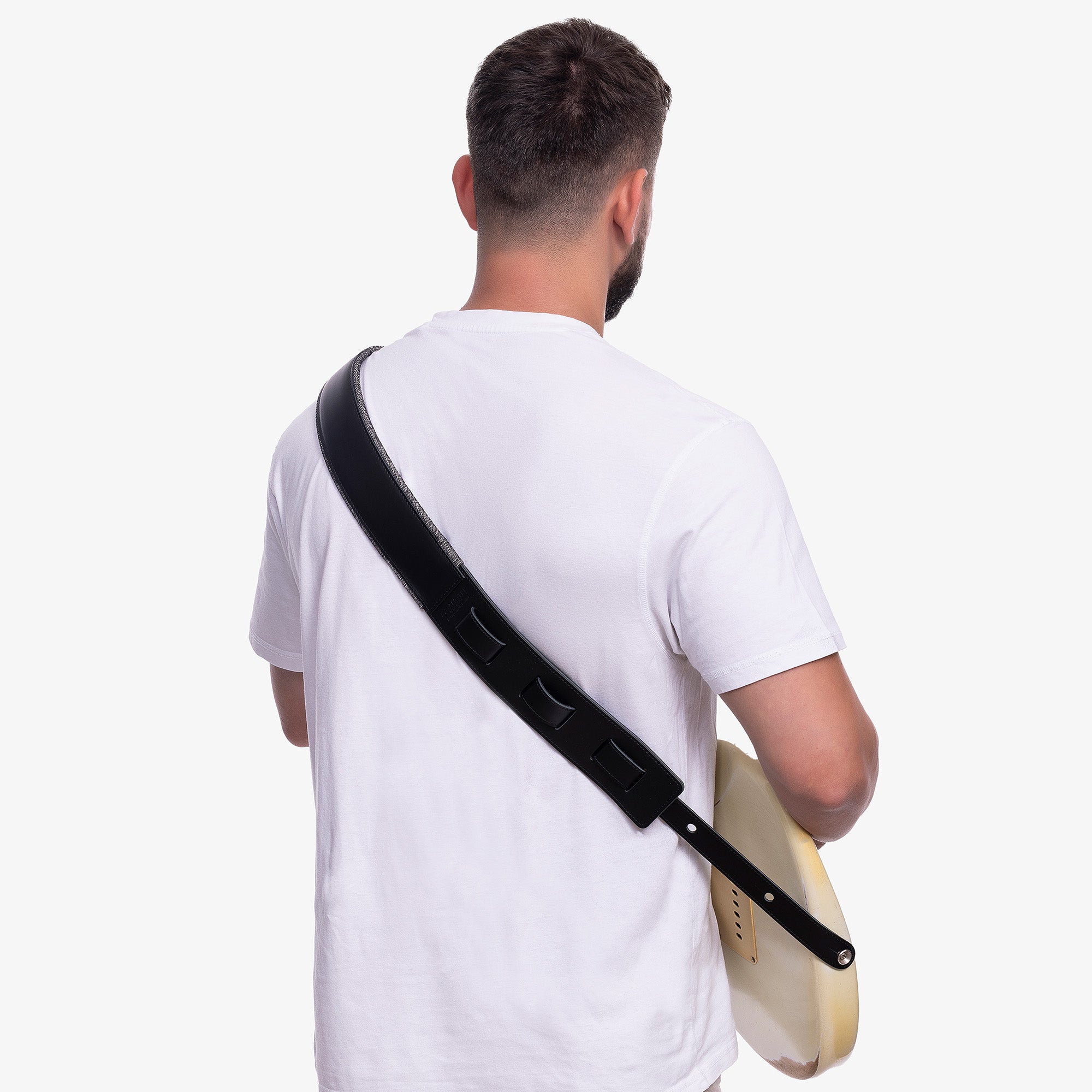 Black Padded Leather guitar strap high quality