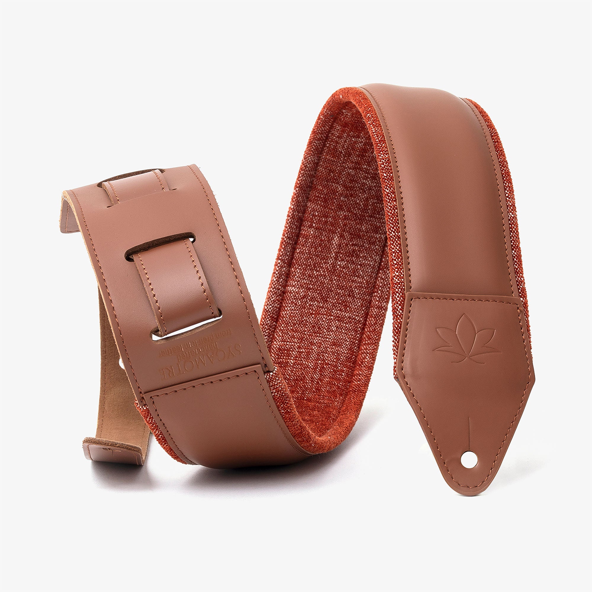 Brown Padded Leather guitar strap