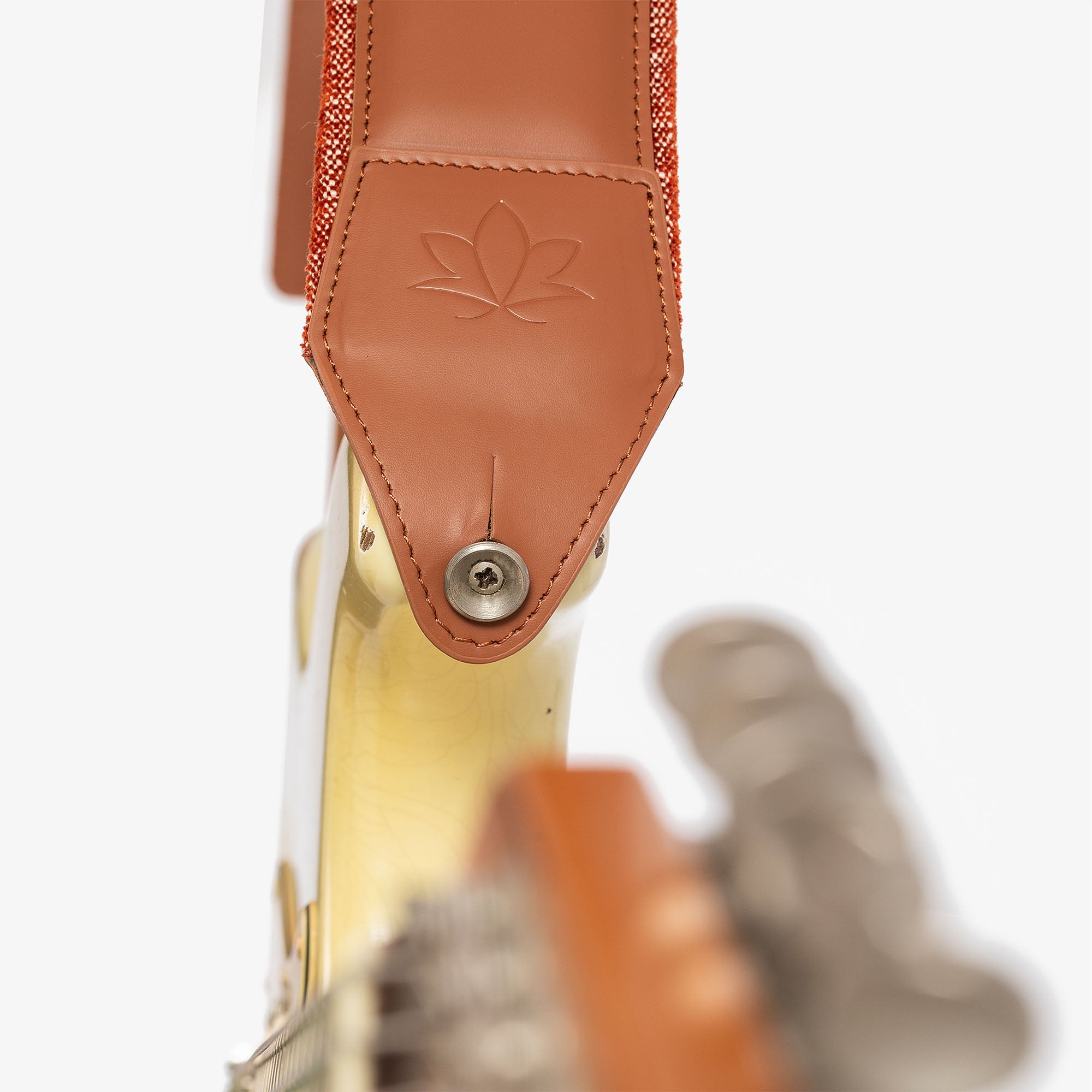 Brown Padded Leather guitar strap