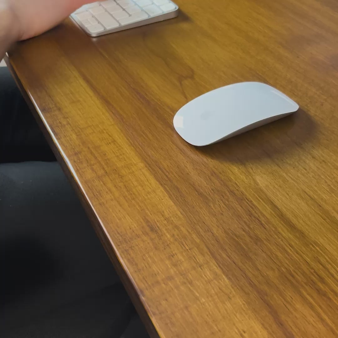 Load video: showing Leather Desk Mat with removable wrist rest