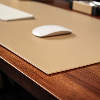 Top Grain Leather desk mat on the desk  