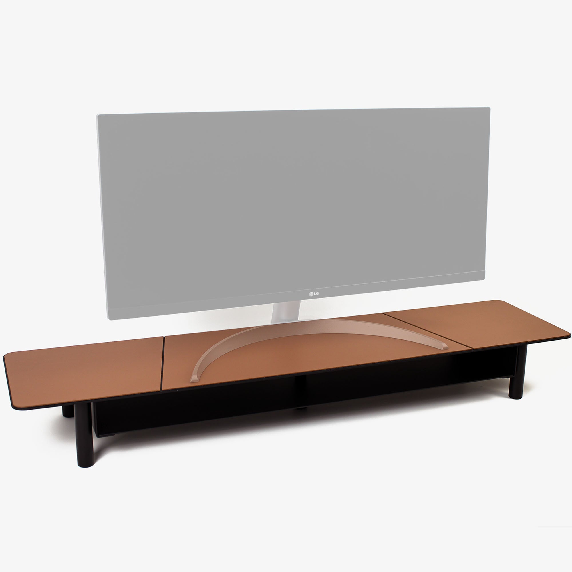 Monitor Stand with Leather Overlay