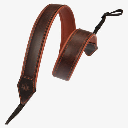 Brown Personalized Leather Camera Strap With Comfortable padded and adjustable design 