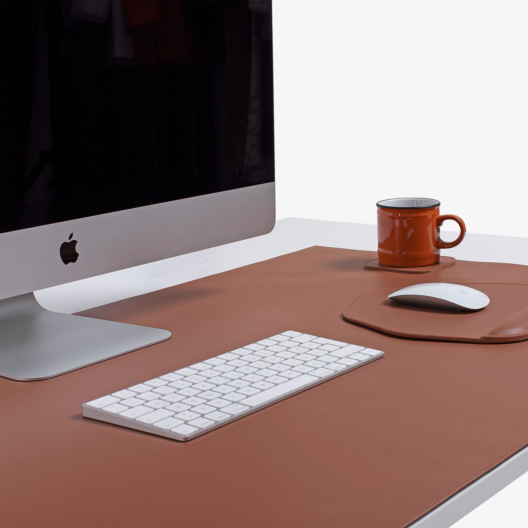 Borwn Leather desk mat customization   