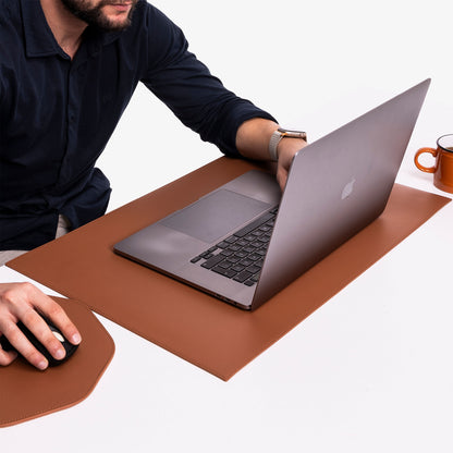 Borwn Leather desk mat customization   