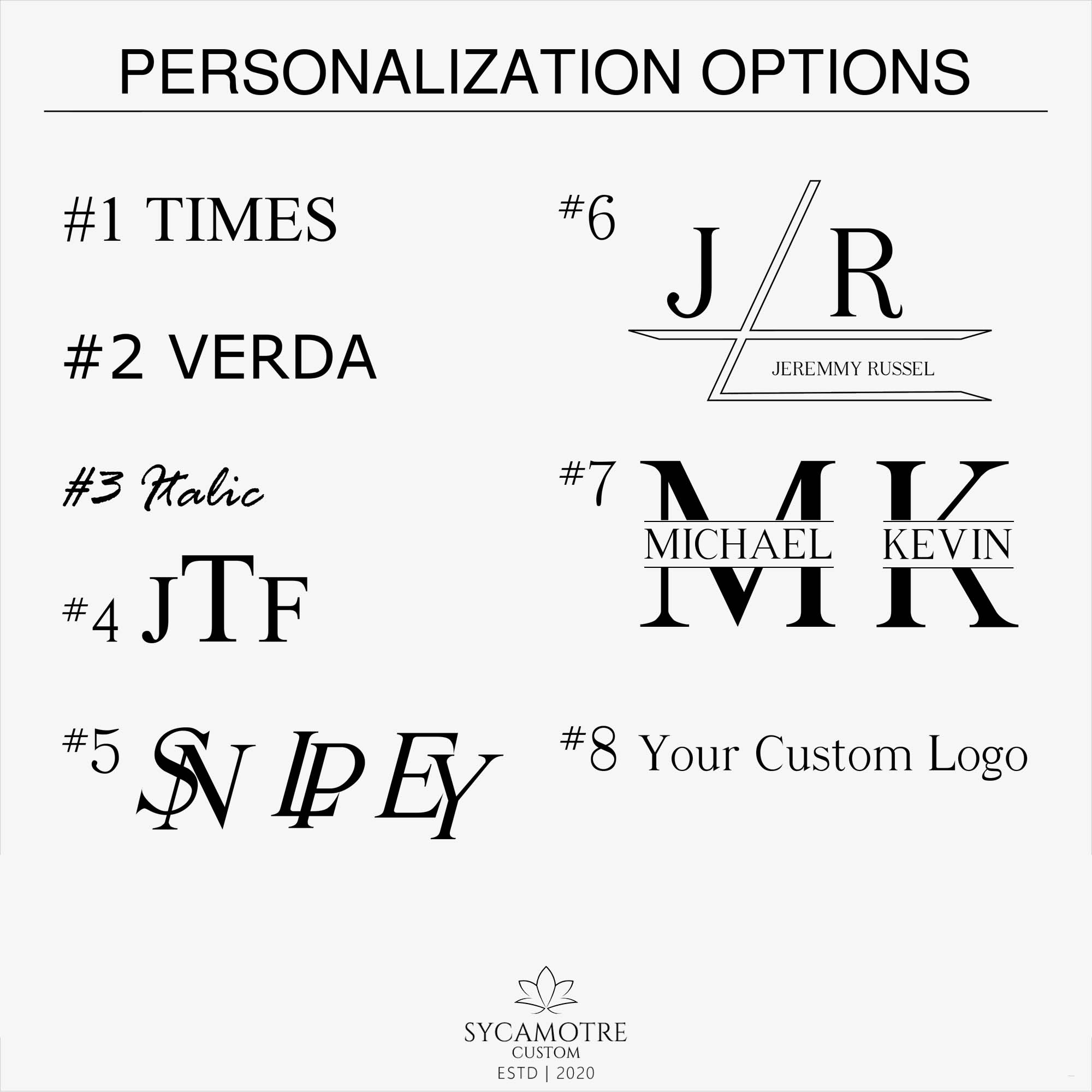Personalized engraving options on the beige leather laptop riser 
