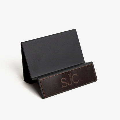 Luxury Business Card Holder with leather overlay 