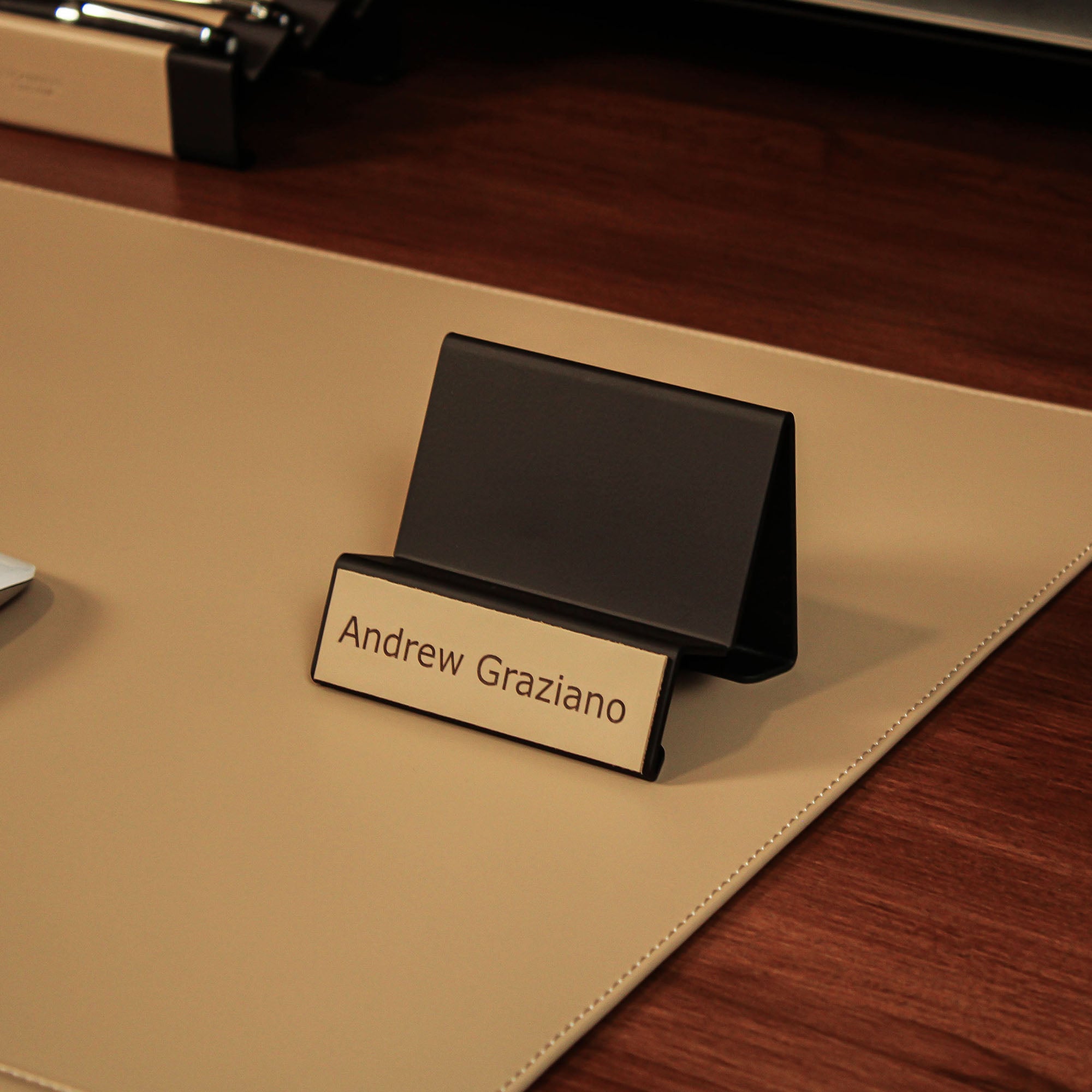 Luxury Business Card Holder with leather overlay 