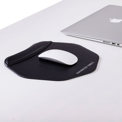 Black Mouse pad with wrist support under magic mouse 