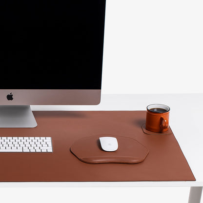 Personalized Brown Mouse pad with wrist support under magic mouse 