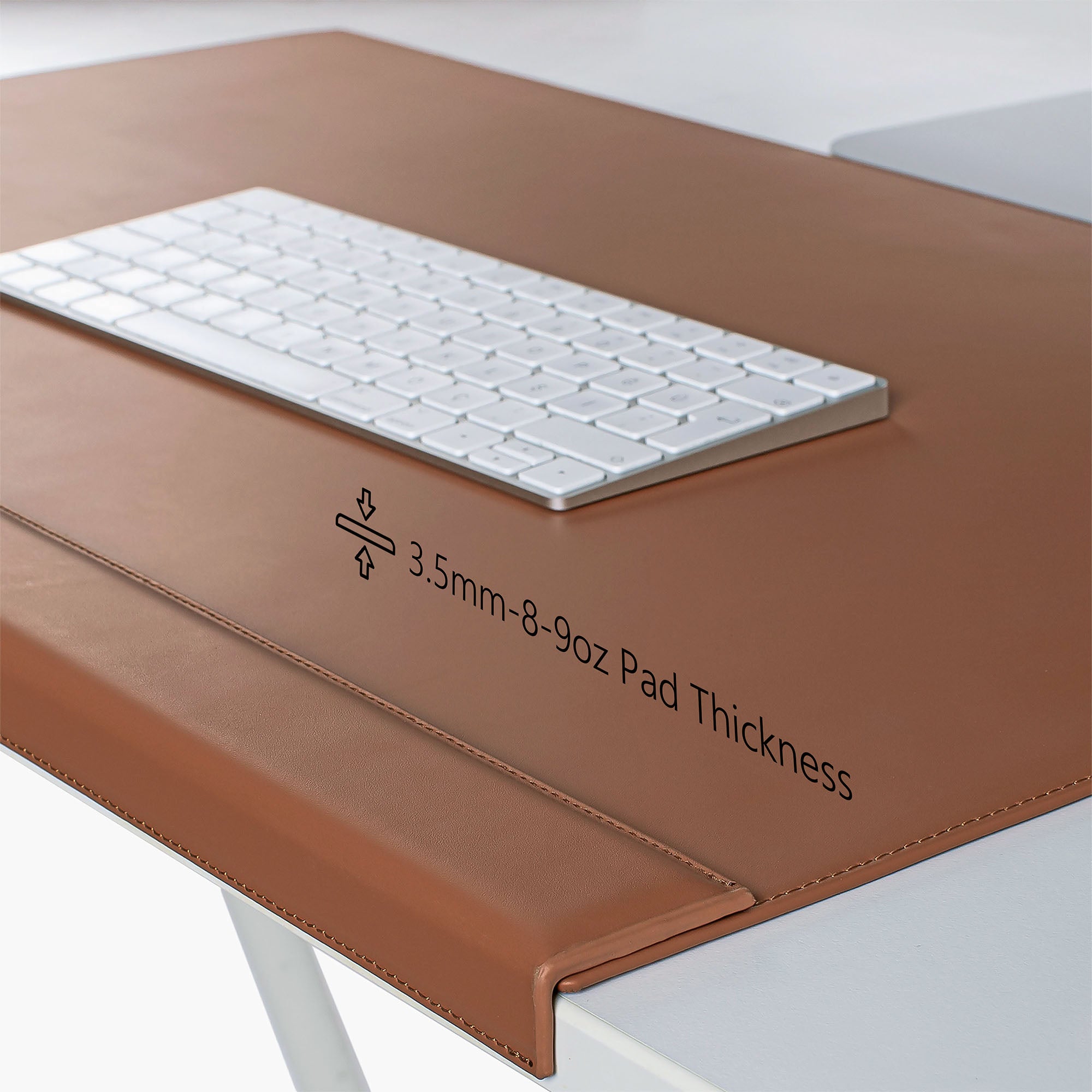 Luxury Angled Desk Pad By Luxentury - Genuine Leather, Black With Edge Guard, 70x50 Cm (27.5x19.7 Inch), Modern Design, Made In Germany