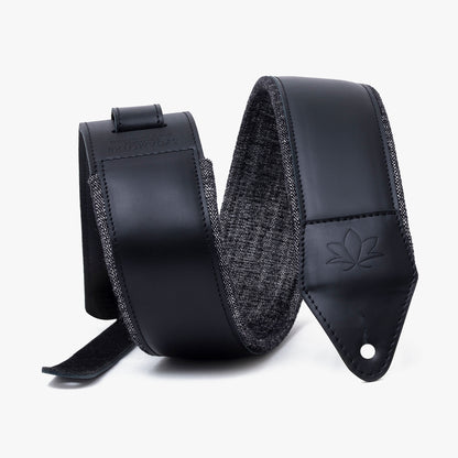 Black Padded Leather guitar strap comfortable  